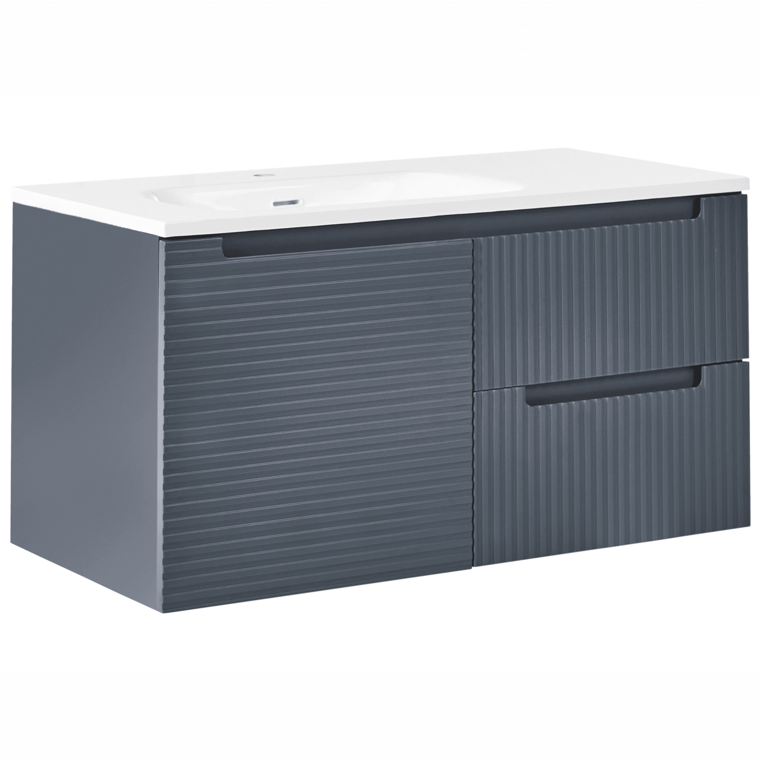 Seinäallaskaappi altaalla VALA 100 cm Grafiitinharmaa – Beliani