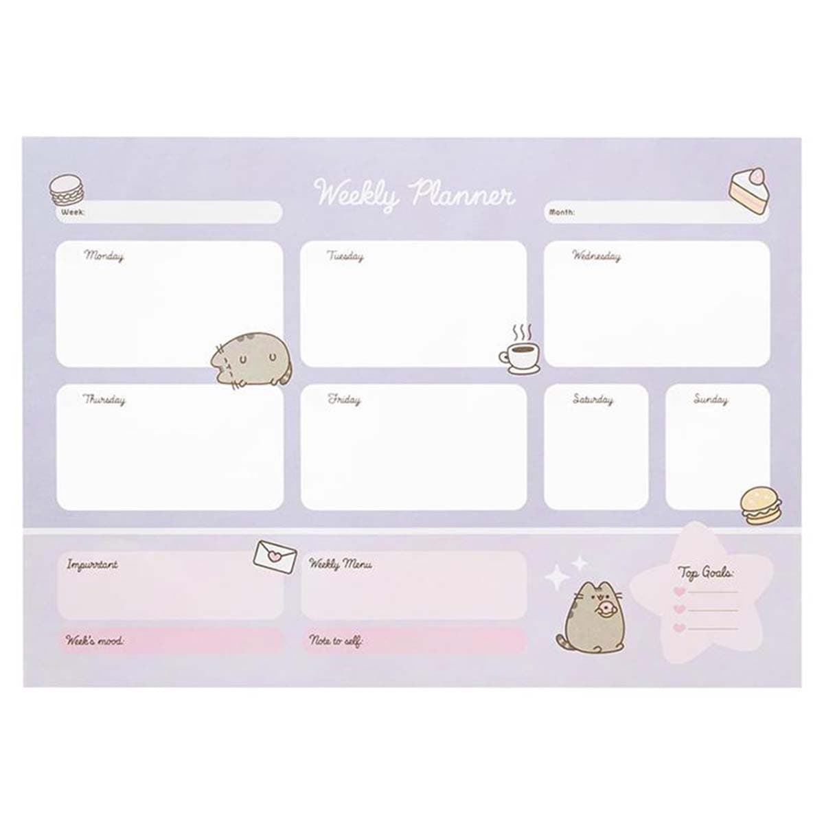 Viikkopöytäkalenteri A3, 54 arkkia, Moments-mallisto – Pusheen