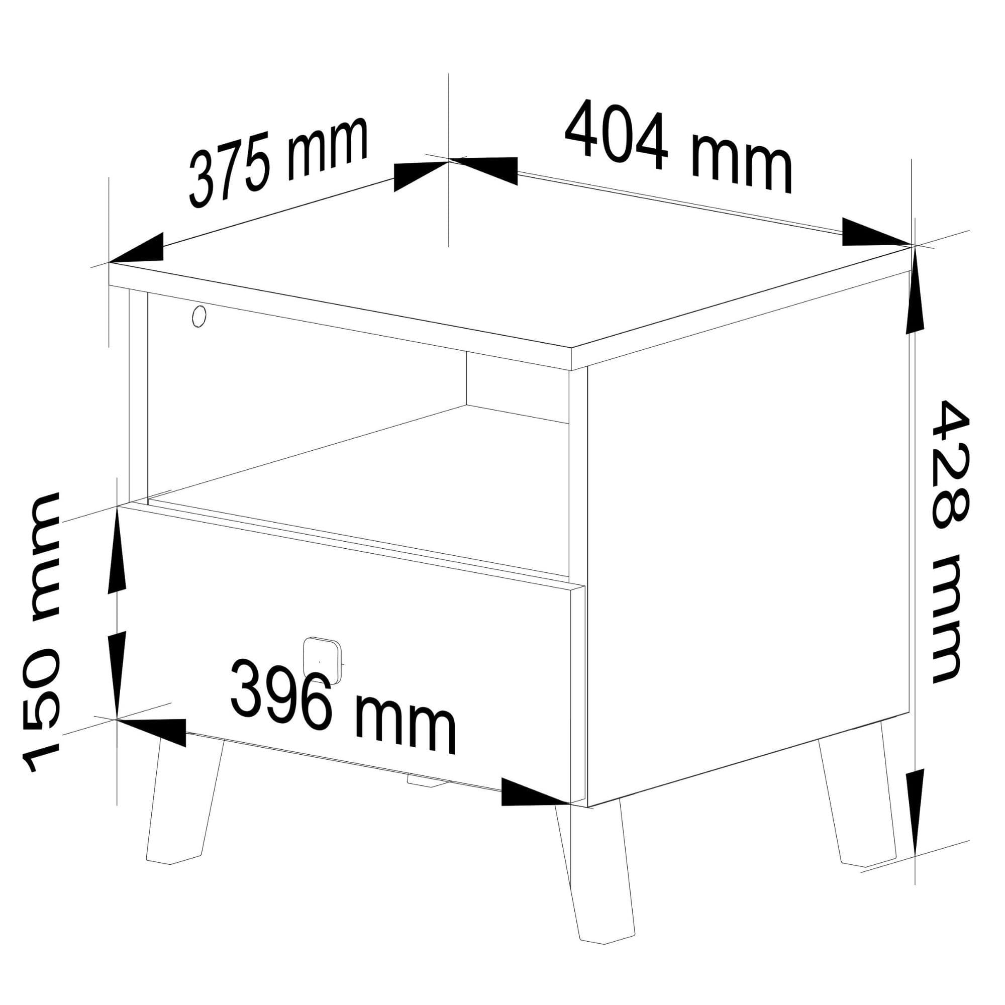 Akord Lipasto Mobi Valkoinen/Musta 40x37x43 – Akord