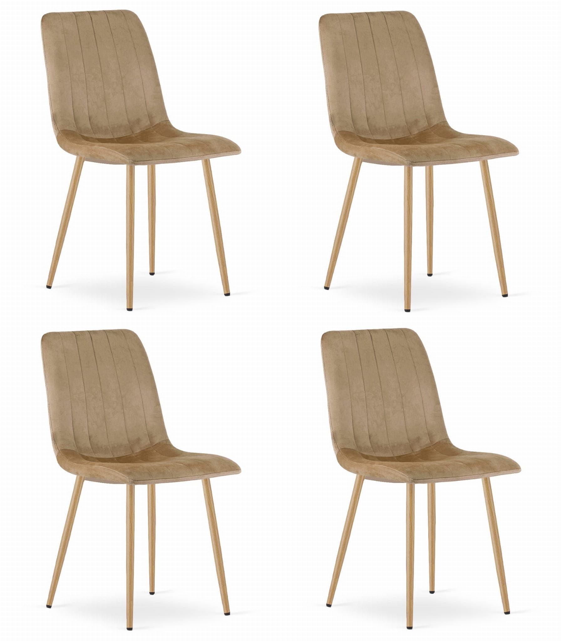 LAVA-tuoli, ruskea sametti, puunväriset jalat (4 kpl) – Leobert