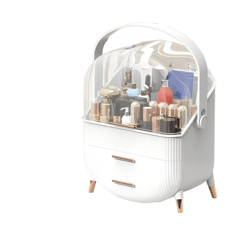 NETTLIFE Meikin ja korujen säilytyslaatikko: Säädettävillä jakajilla kynsilakkuihin ja kosmetiikkoihin