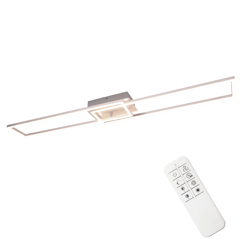 NETTLIFE LED - kattovalaisin, makuuhuoneeseen - 2Kehystä makuuhuonevalaisin, 102cm, moderni himmennettäväKaukosäätimellä hopeinen Kattovalaisin 36 W – Nettlife