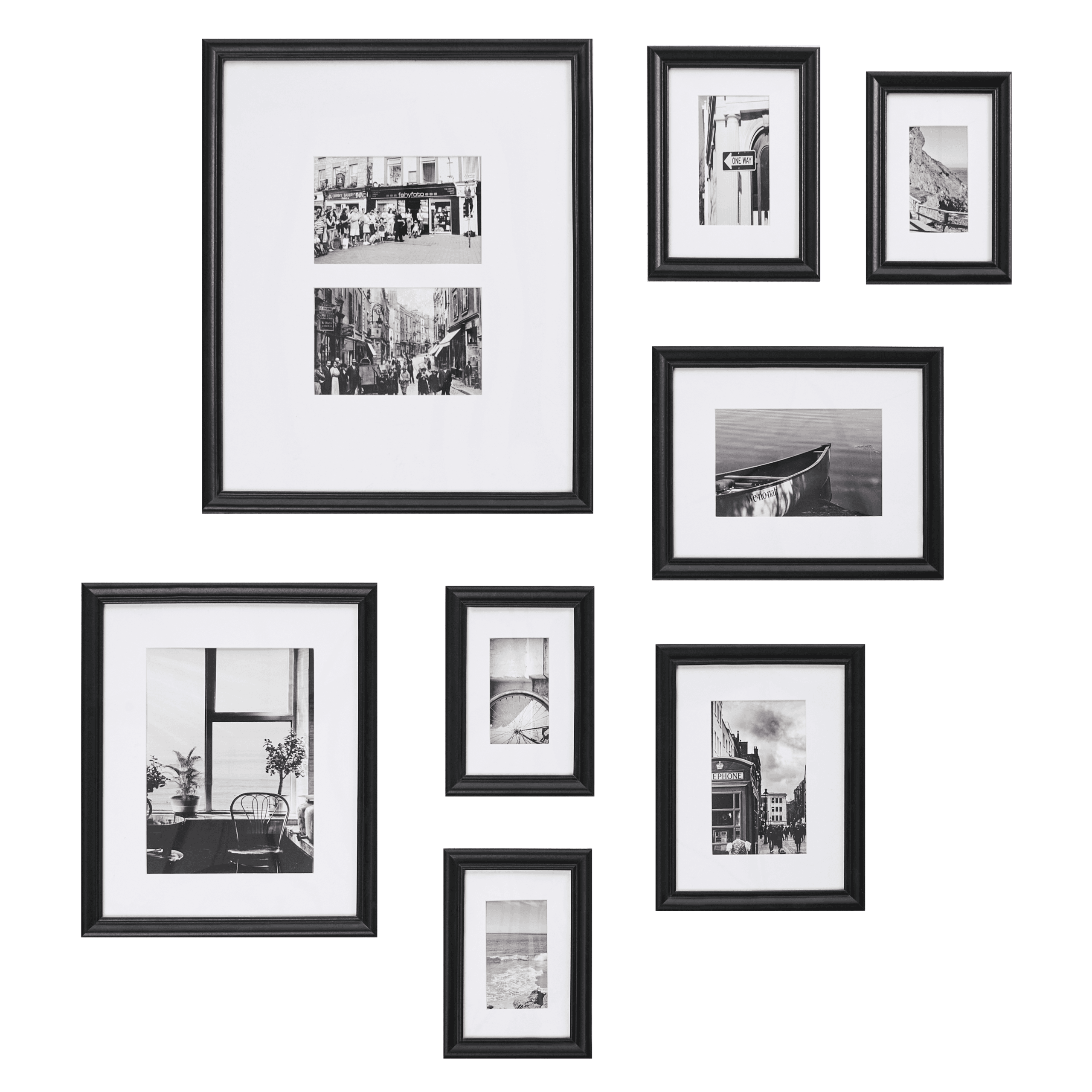 Valokuvakehys GARANGO Kaupunkiaihe Meriaihe Musta