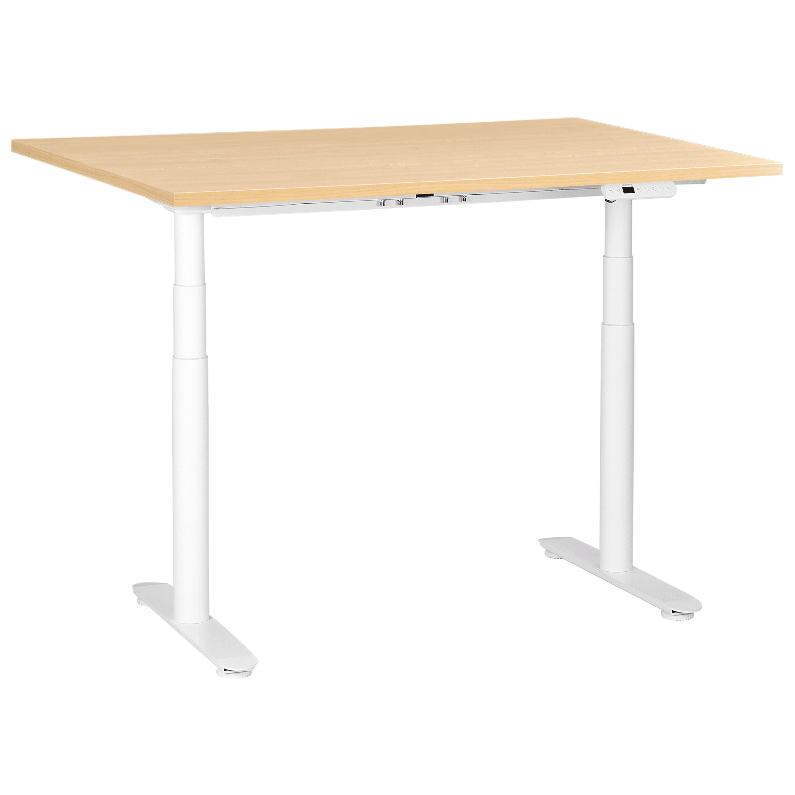 Sähkösäädettävä työpöytä DESTINAS Vaaleanruskea/valkoinen 120 cm 60 cm