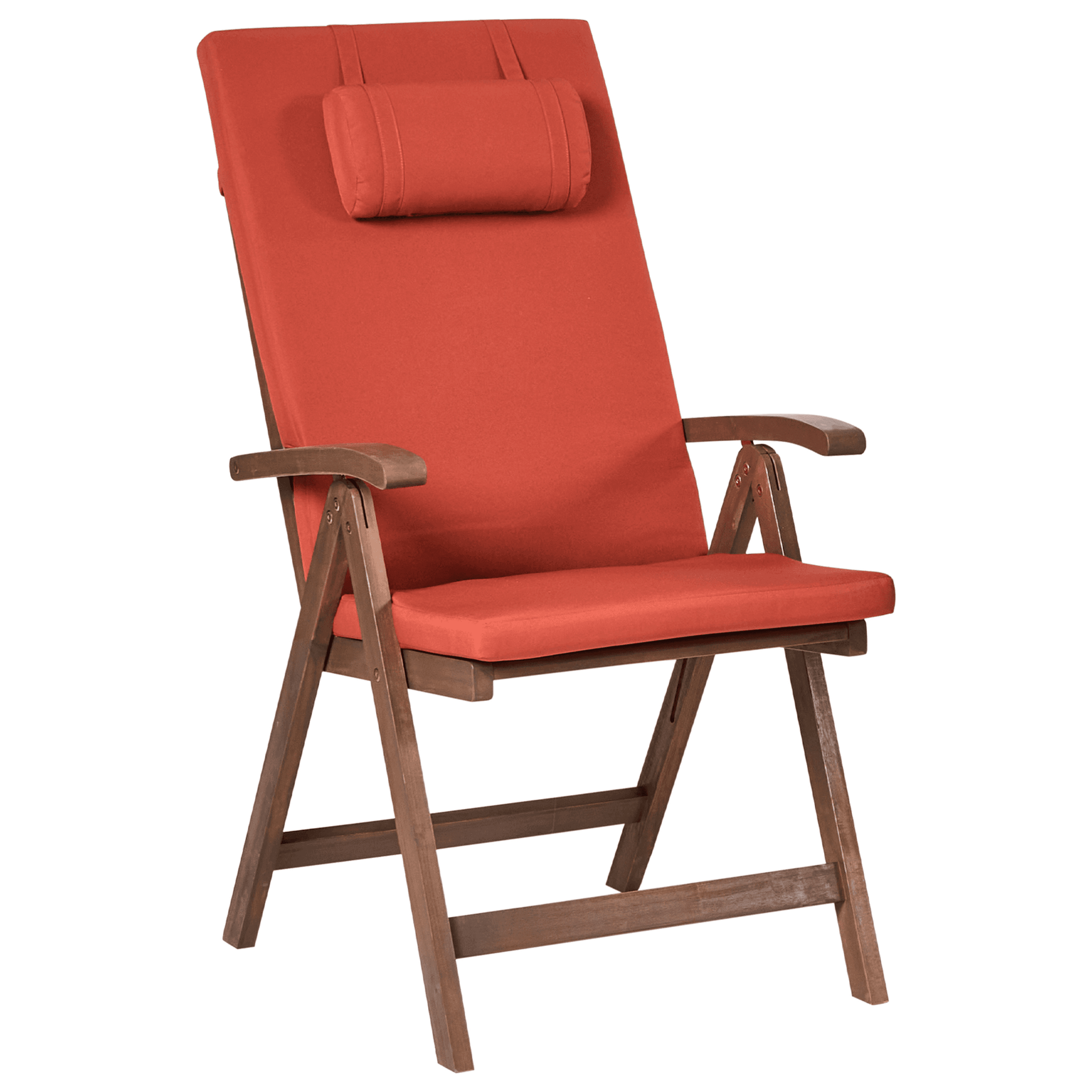 Puutarhatuolisetti pehmusteilla 2 kpl AMANTEA PREMIUM akaasia Punainen – Beliani