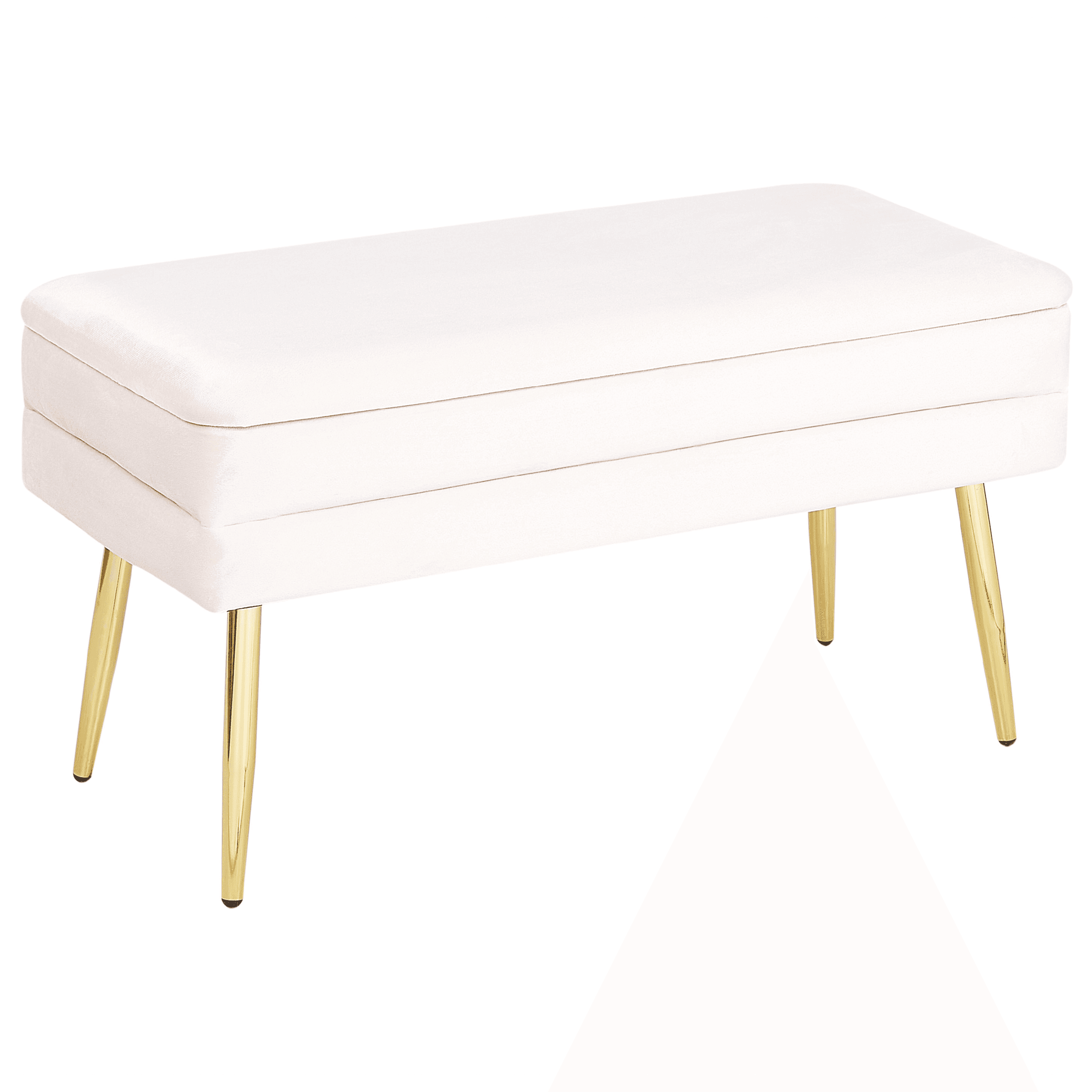 Säilytyspenkki DURHAM sametti Luonnonvalkoinen