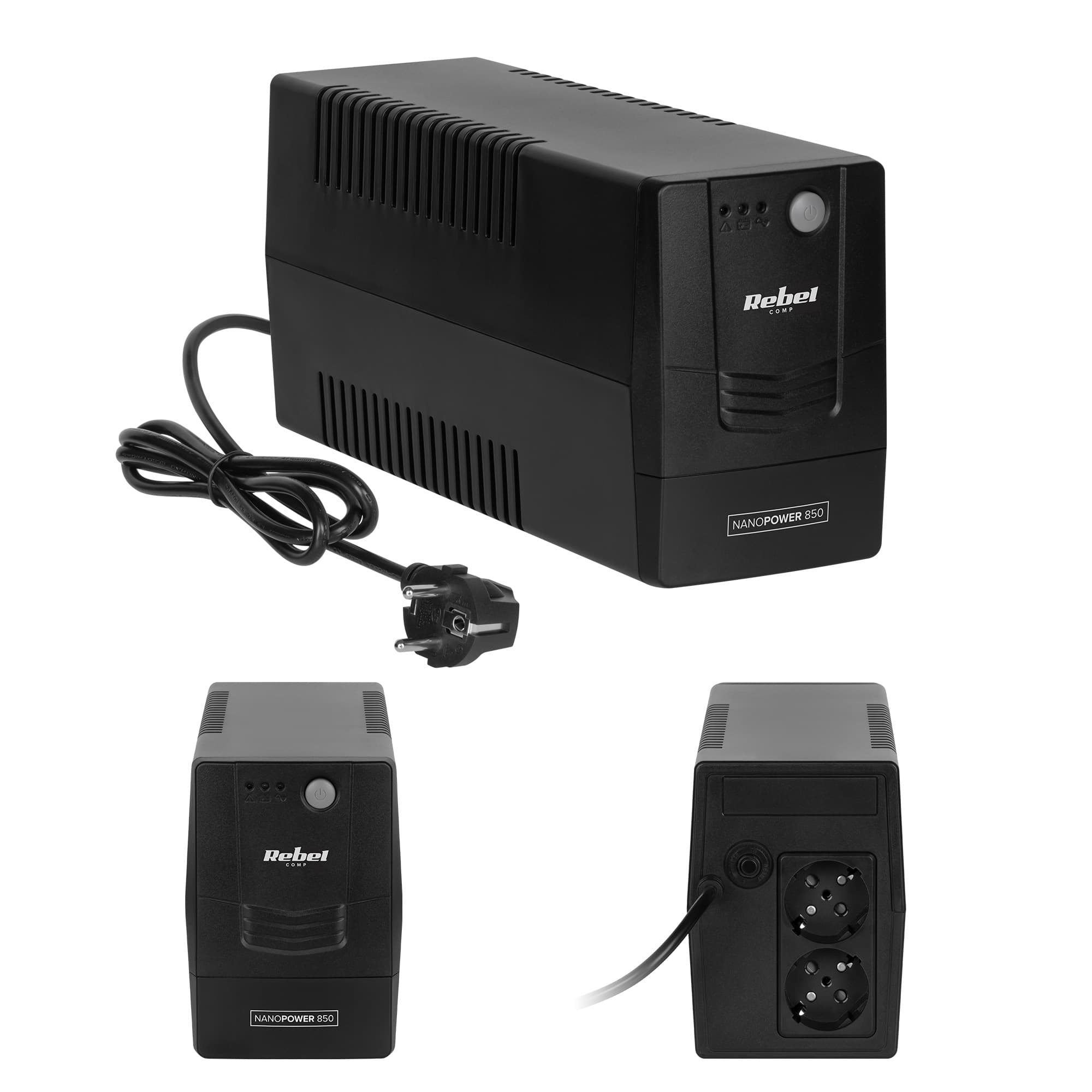 UPS REBEL offline-tietokoneen hätävirtalähde 850VA 480W 230V 50Hz – REBEL