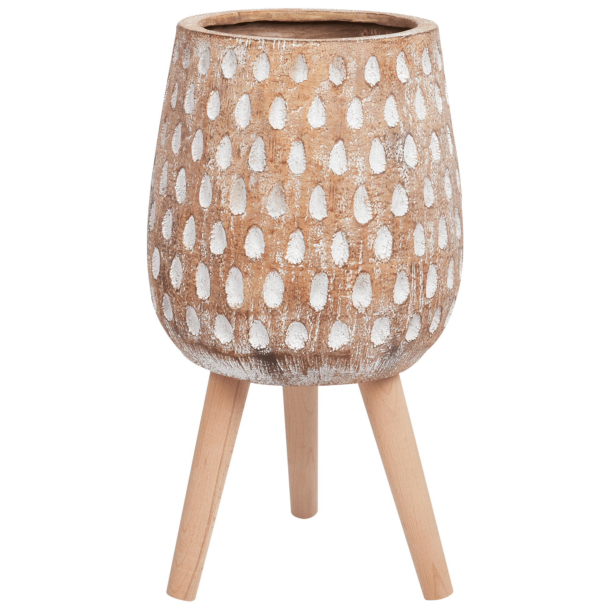 Korotettu kukkaruukku ASCLEPIAS 27 cm Vaaleanruskea – Beliani