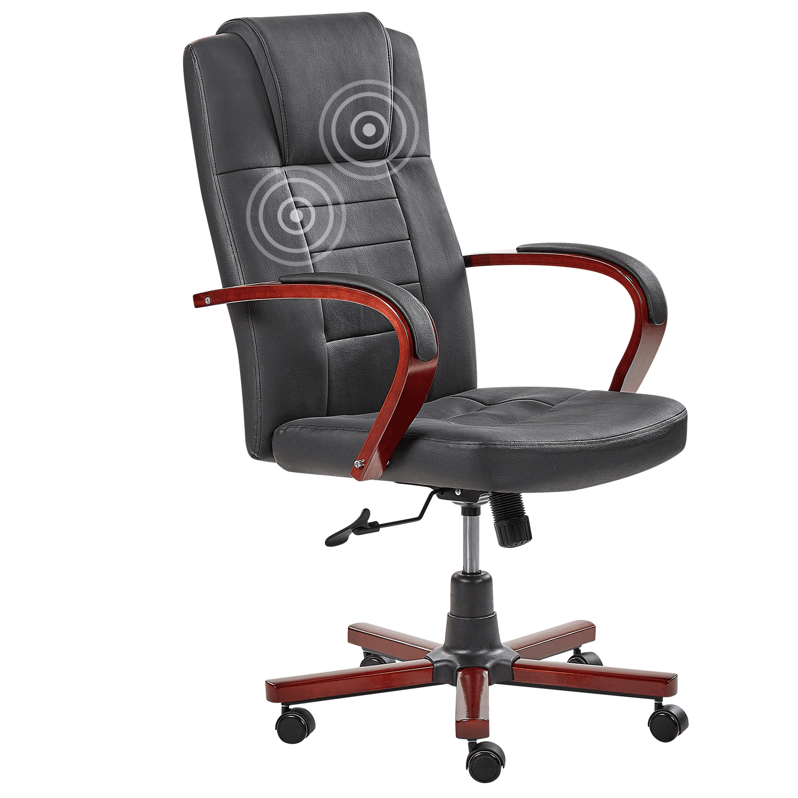 Hierontatuoli DIAMOND lämmittävä nahka Musta