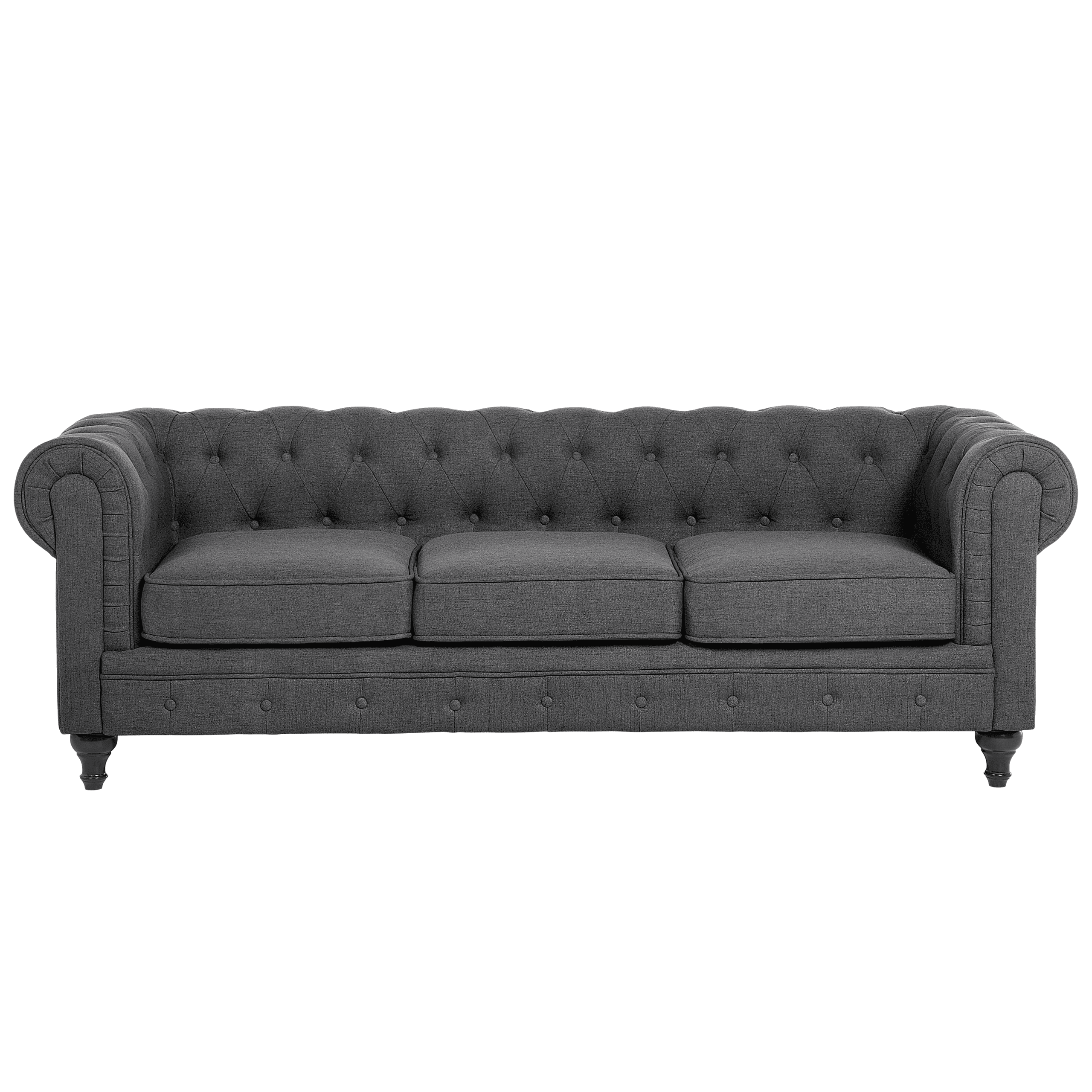 Sohva CHESTERFIELD kangas Harmaa 3-istuttava