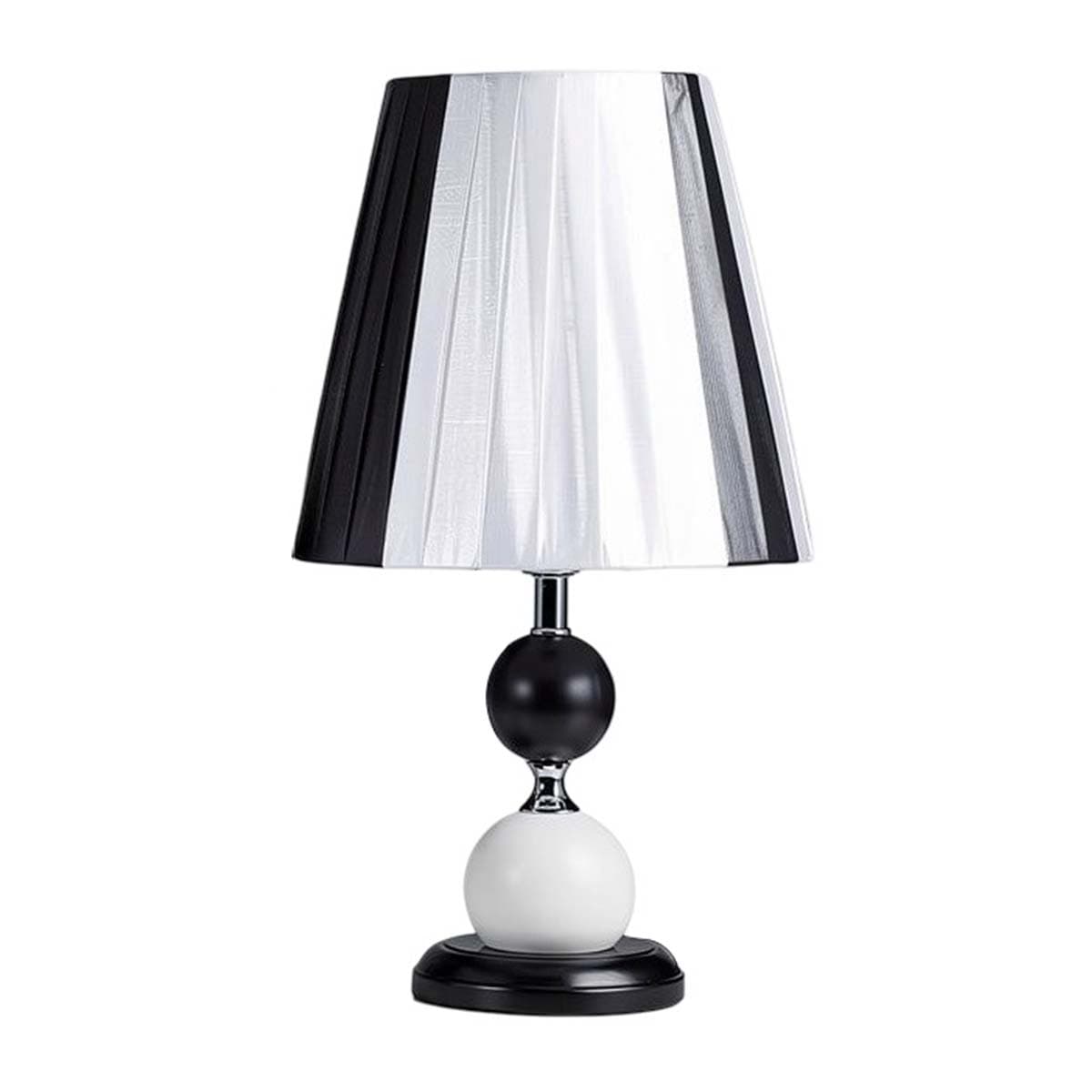 LED-pöytälamppu E27-kannalla, himmentimellä ja kangasvarjostimella