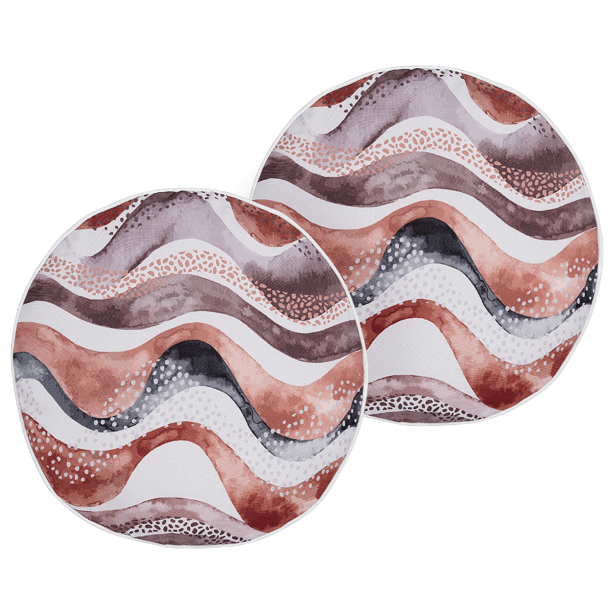 Ulkotyynysetti 2 kpl SEBORGA Abstrakti kuvio 40 x 40 cm Ruskea – Beliani