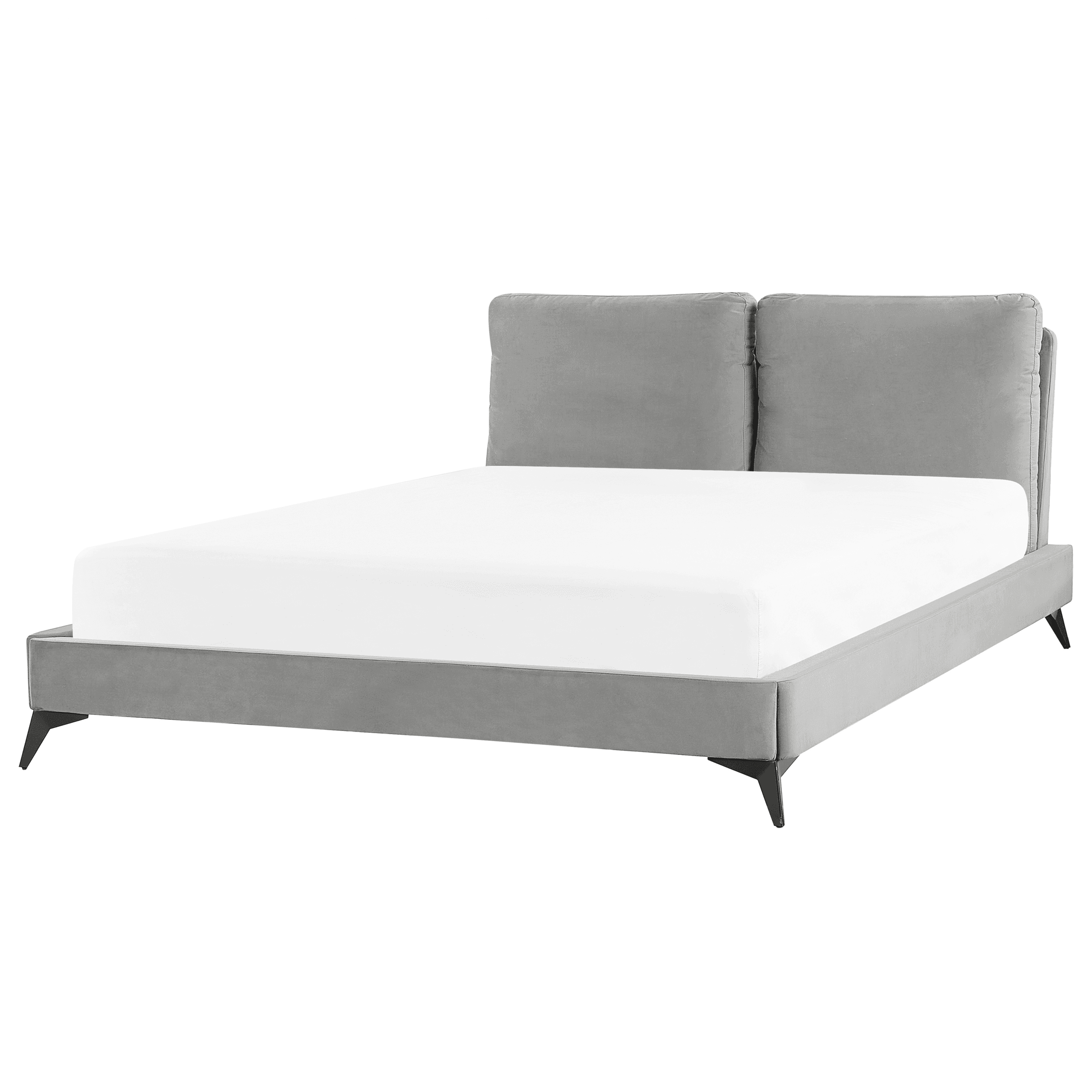 Sänky sametti MELLE 160 x 200 cm Harmaa – Beliani