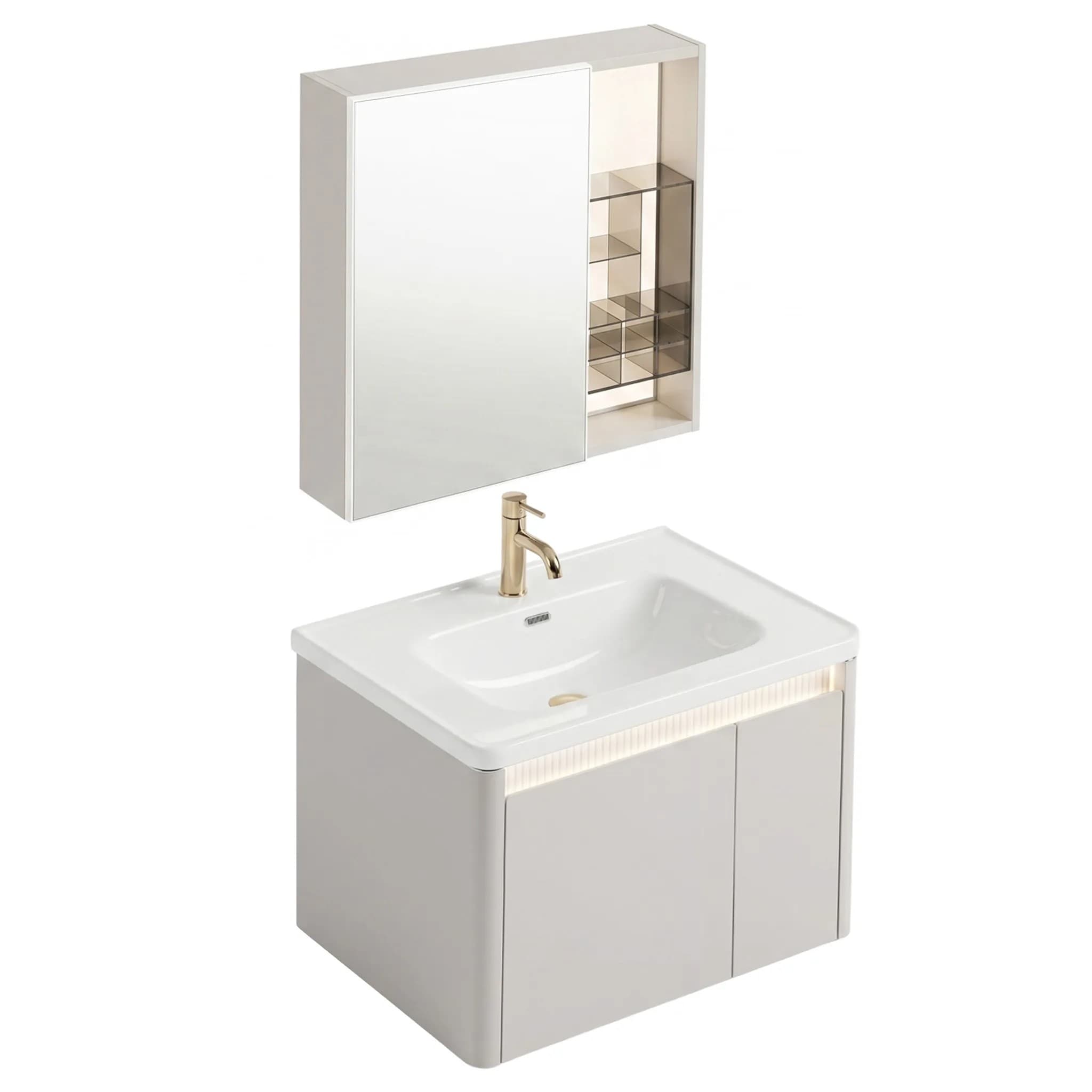 REA Kylpyhuonekalustesarja Pesualtaalla Sora De07-60 Beige, 51X60,5X48,5Cm – Rea