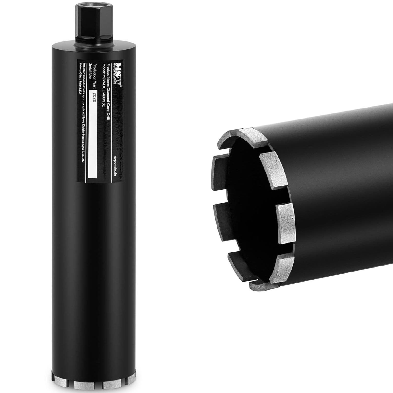 Timanttikeernapora betonille ja kivelle G1, pituus 400 mm, halkaisija 102 mm – MSW