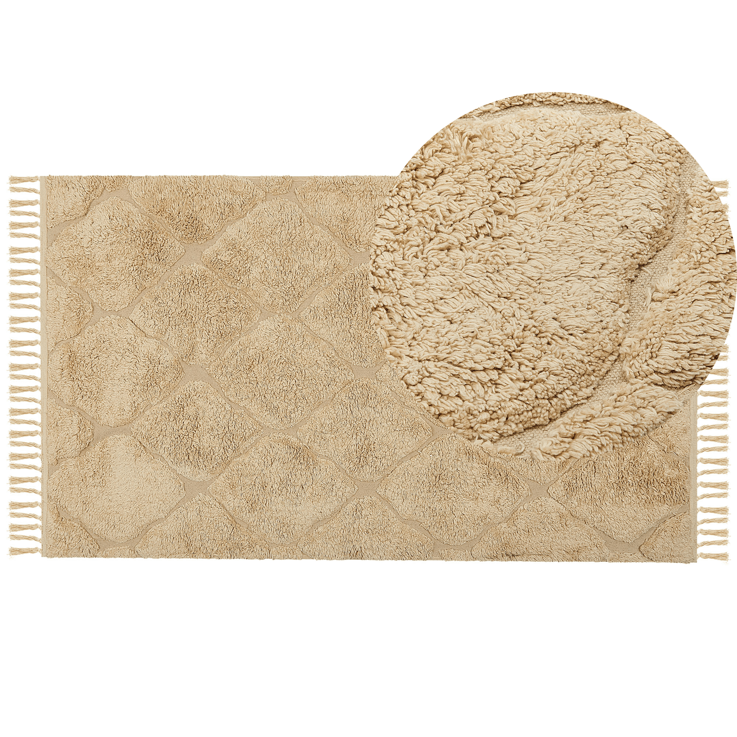 Matto SANLIURFA Hiekanbeige 80 x 150 cm puuvilla
