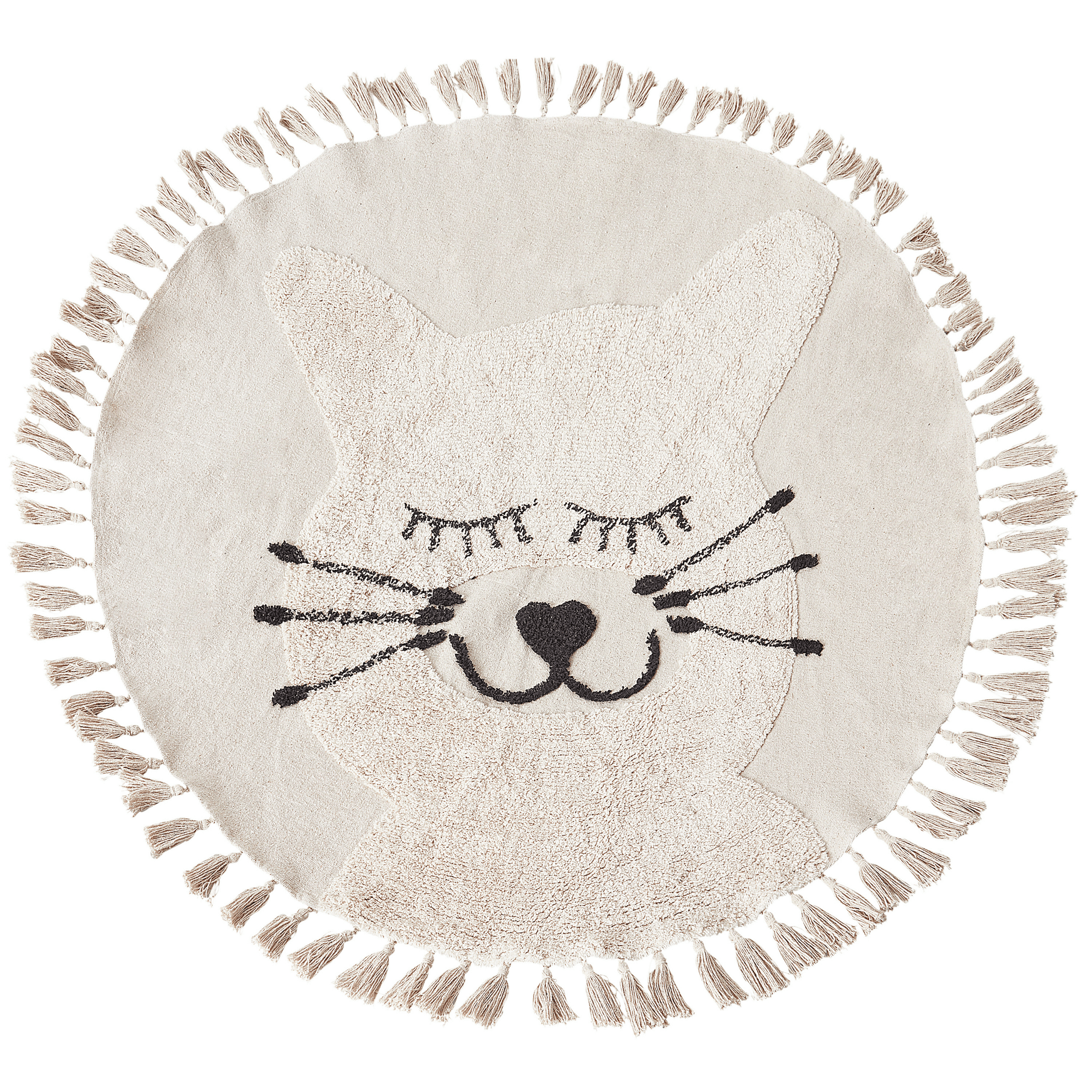Lastenhuoneen matto ETSERI Beige ø 120 cm puuvilla