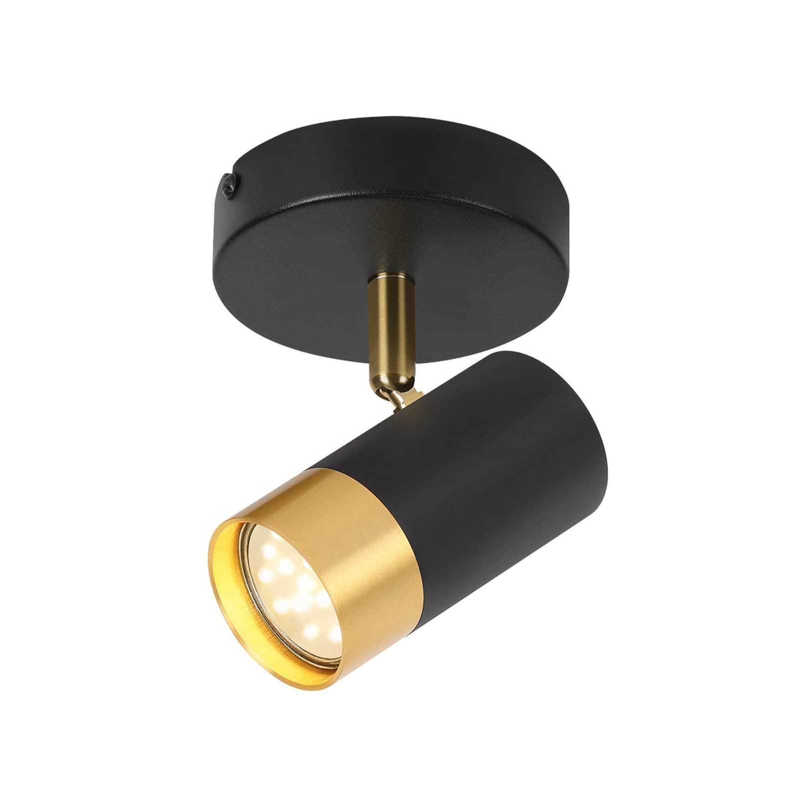 NETTLIFE kattokohdevalaisin GU10 eteisenvalaisin mustakulta 350° säädettävä vintage olohuone makuuhuone keittiö