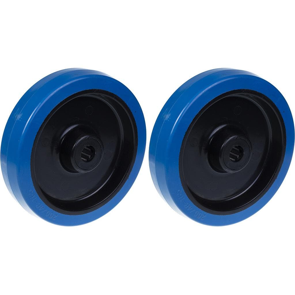 200mm 8 pyörä sininen kumi nylonkeskiöllä vahva 800kg kantavuus, 2 kpl:n sarja. – Parnells