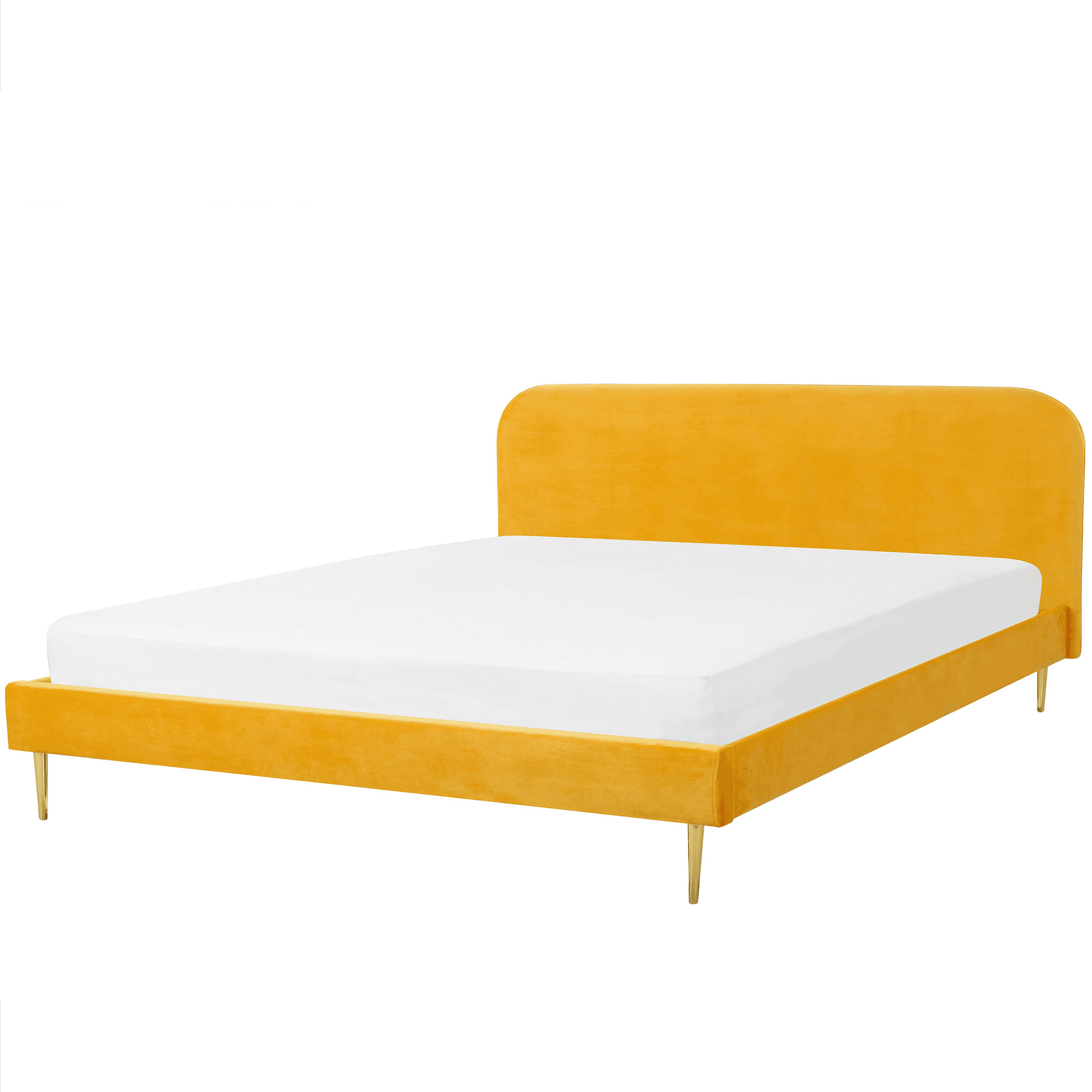 Sänky sametti FLAYAT 180 x 200 cm Keltainen