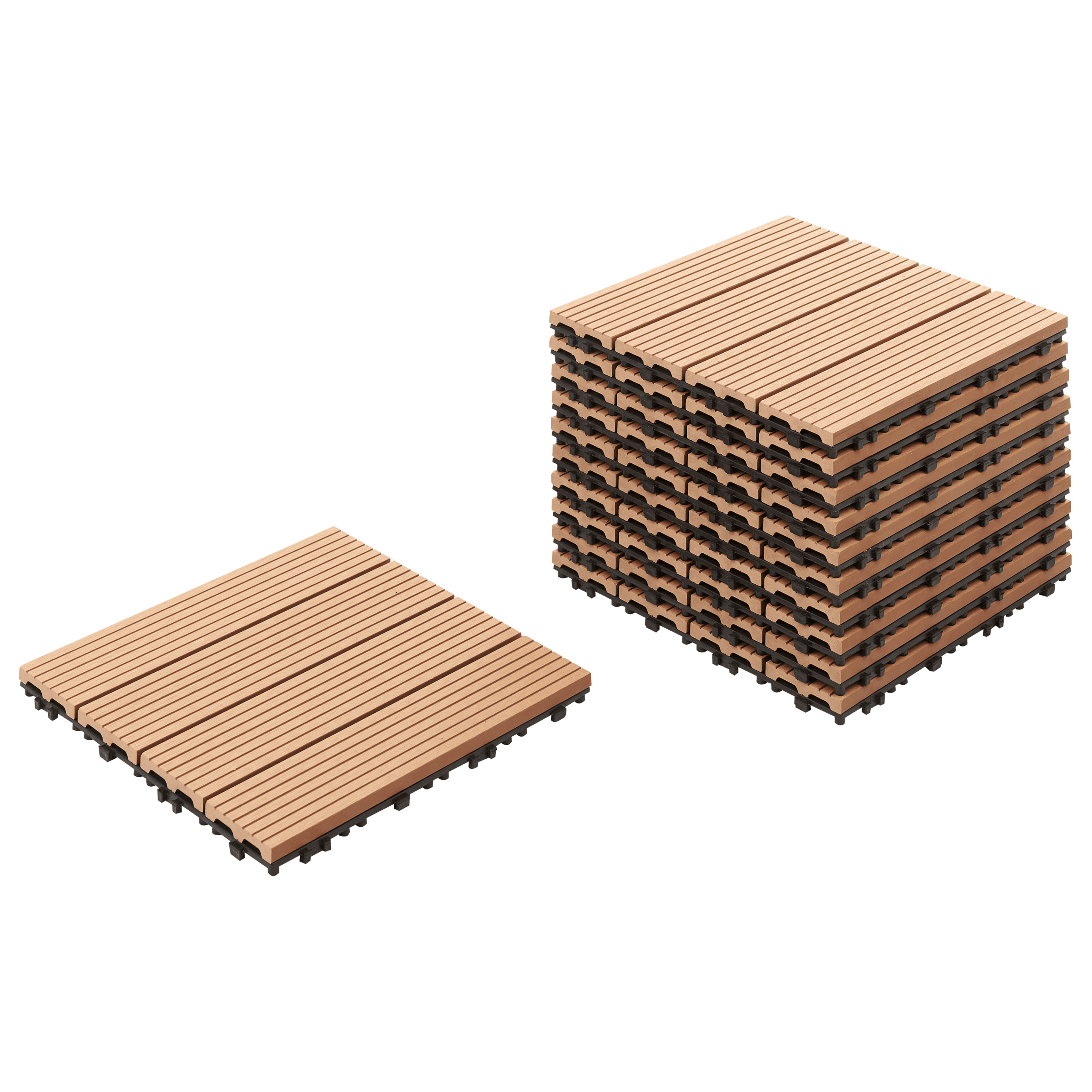 Terassilaatta ATELETA puu-muovikomposiitti (WPC) Vaaleanruskea – Beliani