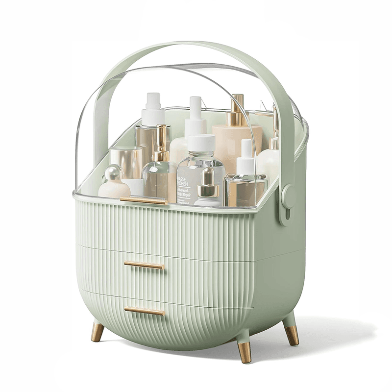 NETTLIFE Meikin ja korujen säilytyslaatikko: Säädettävillä jakajilla kynsilakoille ja kosmetiikalle