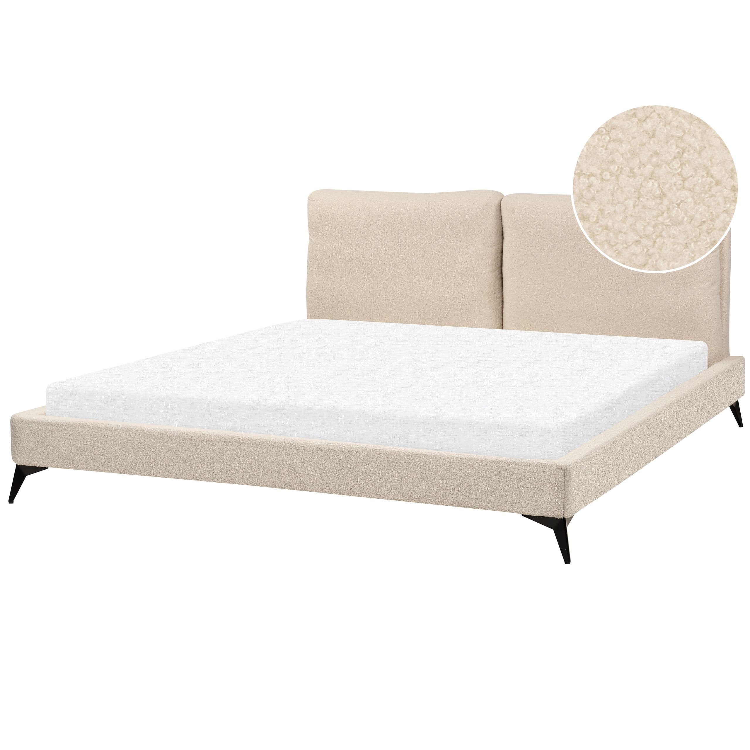 Sänky buklee MELLE 180 x 200 cm Beige