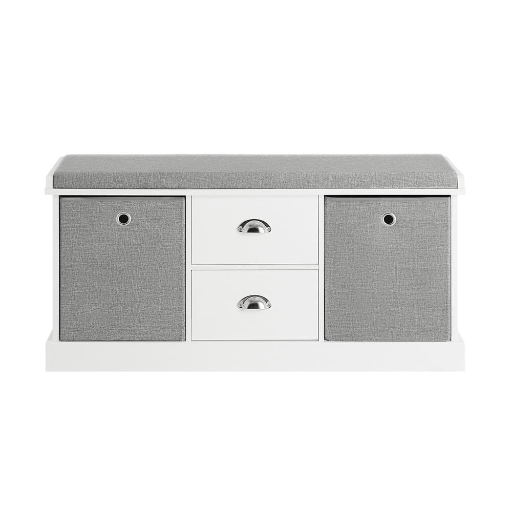 SoBuy Säilytyspenkki tyynyllä puukuitulevystä harmaa FSR66-HG – SoBuy