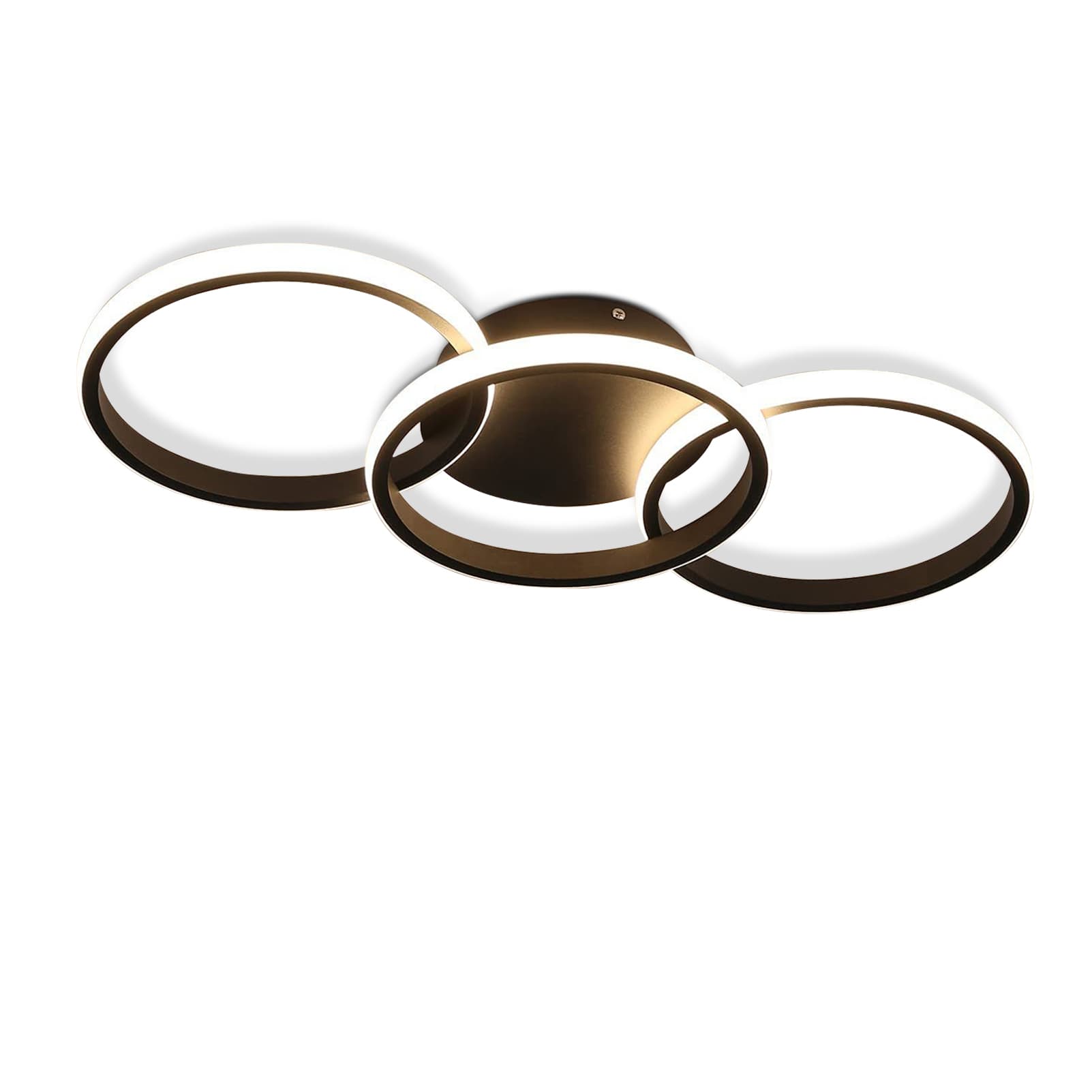 NETTLIFE moderni musta, LED - kattovalaisin, pyöreä lämpimän Valkoisella 36W:n Keittiönlampulla olohuoneeseen, ruokailuhuoneeseen, makuuhuoneeseen – Nettlife