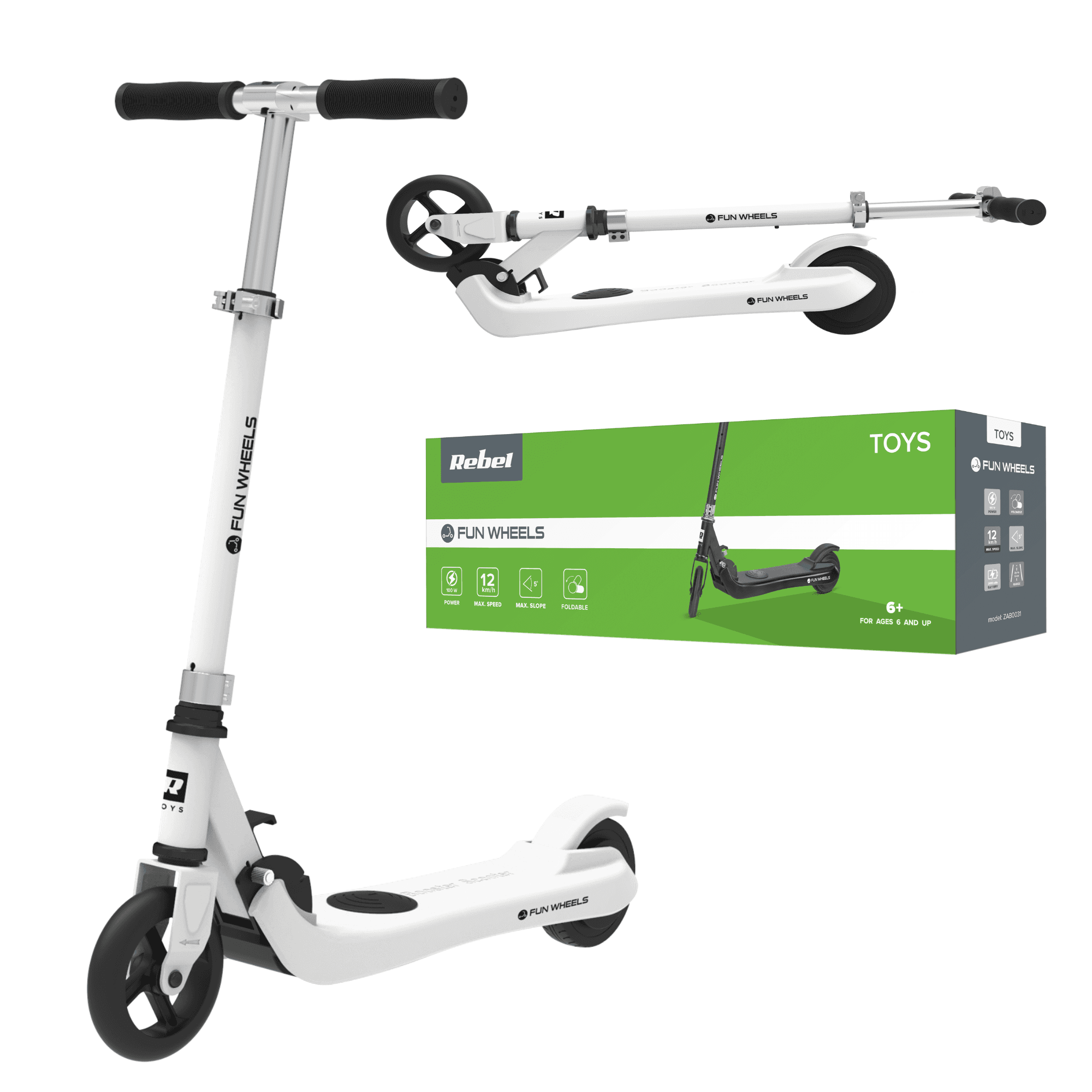 Sähköpotkulauta lapsille 12 km/h 50 kg Rebel