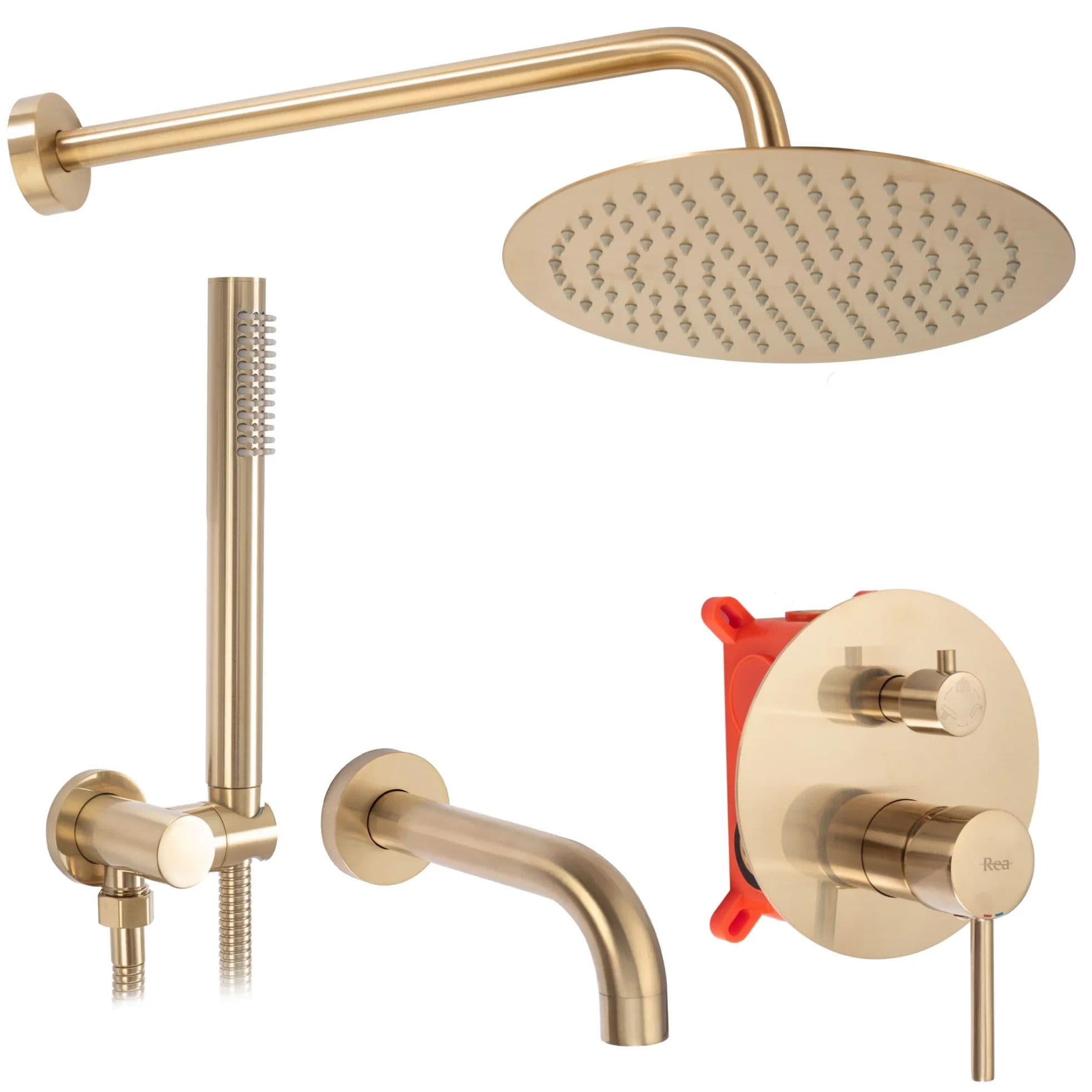 REA suihkusetti LUNGO harjattu kulta, 38, 5X16X16CM
