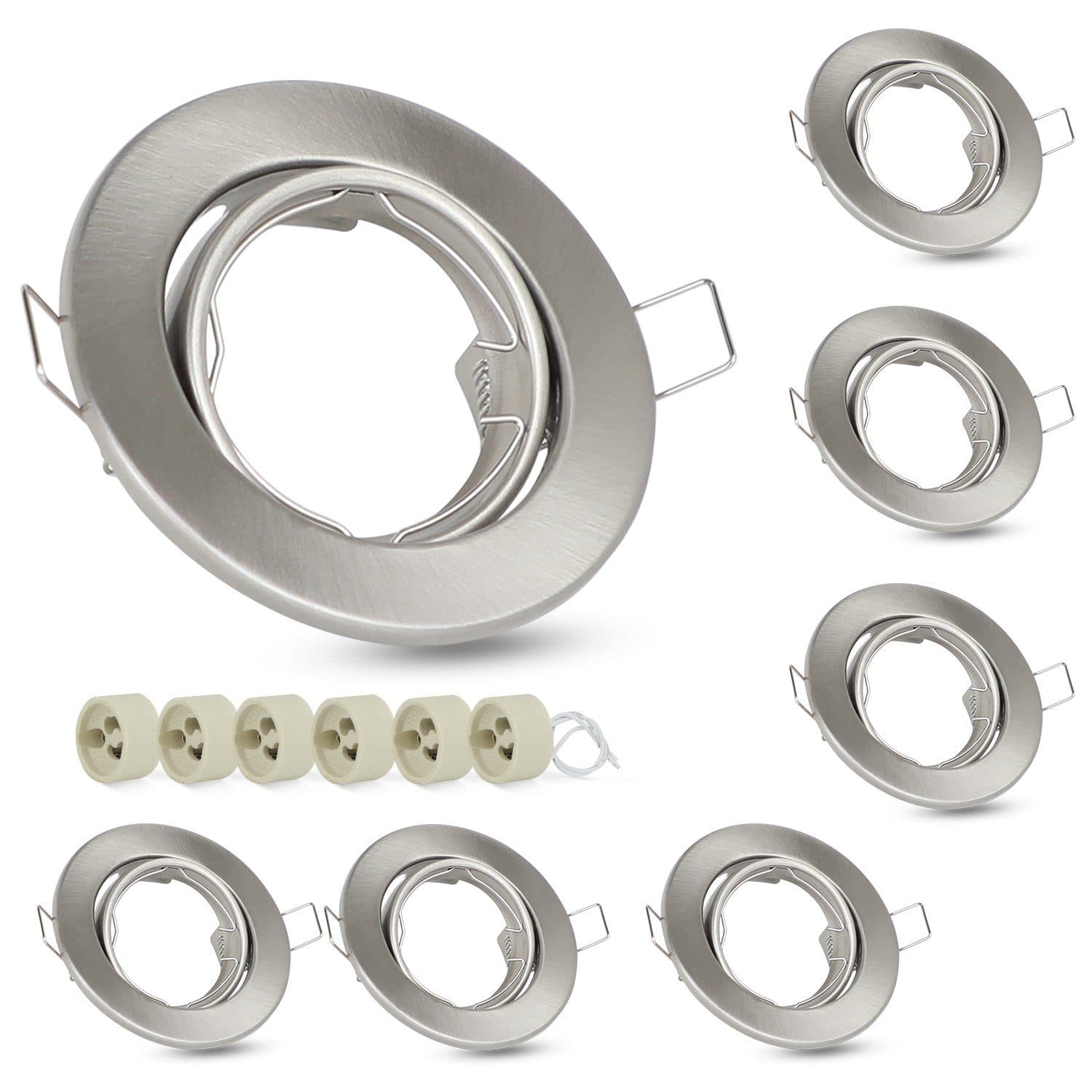 NETTLIFE - setti 6 upotettavaa kohdevaloa GU10- kanta 230 V kehysvalo 50 mm alumiini 30° säädettävä kohdevalo LED - halogeenilampuille – Nettlife