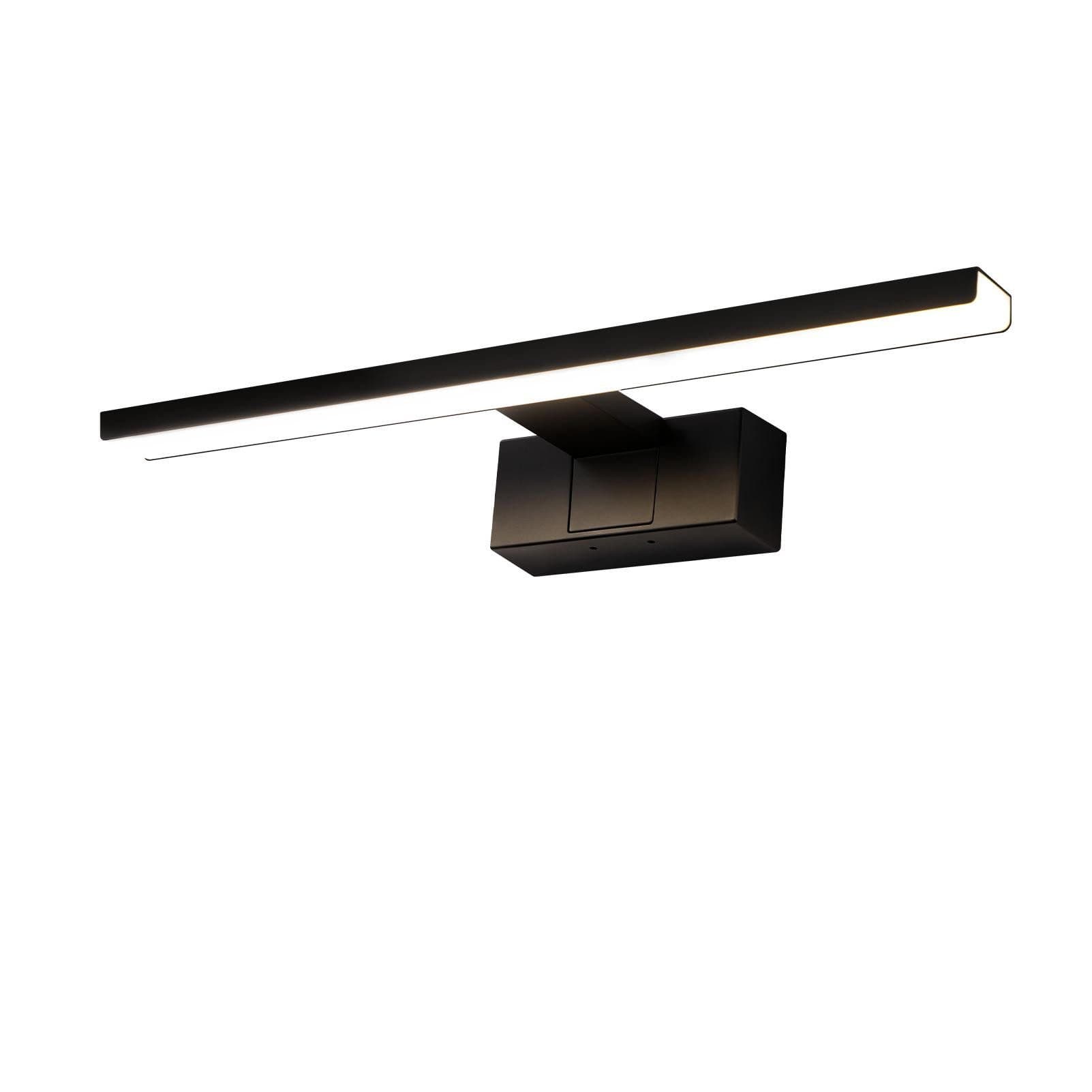 NETTLIFE LED-kylpyhuoneen seinävalaisin, peilivalaisin, moderni musta, IP44, 4000K neutraali valkoinen valo, 6W, 30x5, 1x12, 8 cm