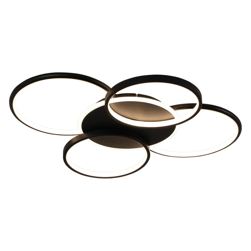 NETTLIFE LED - kattovalaisin, olohuoneeseen, himmennettävä, 70W Kaukosäätimellä, 5 rengasta Valkoinen, moderni, akryyli – Nettlife