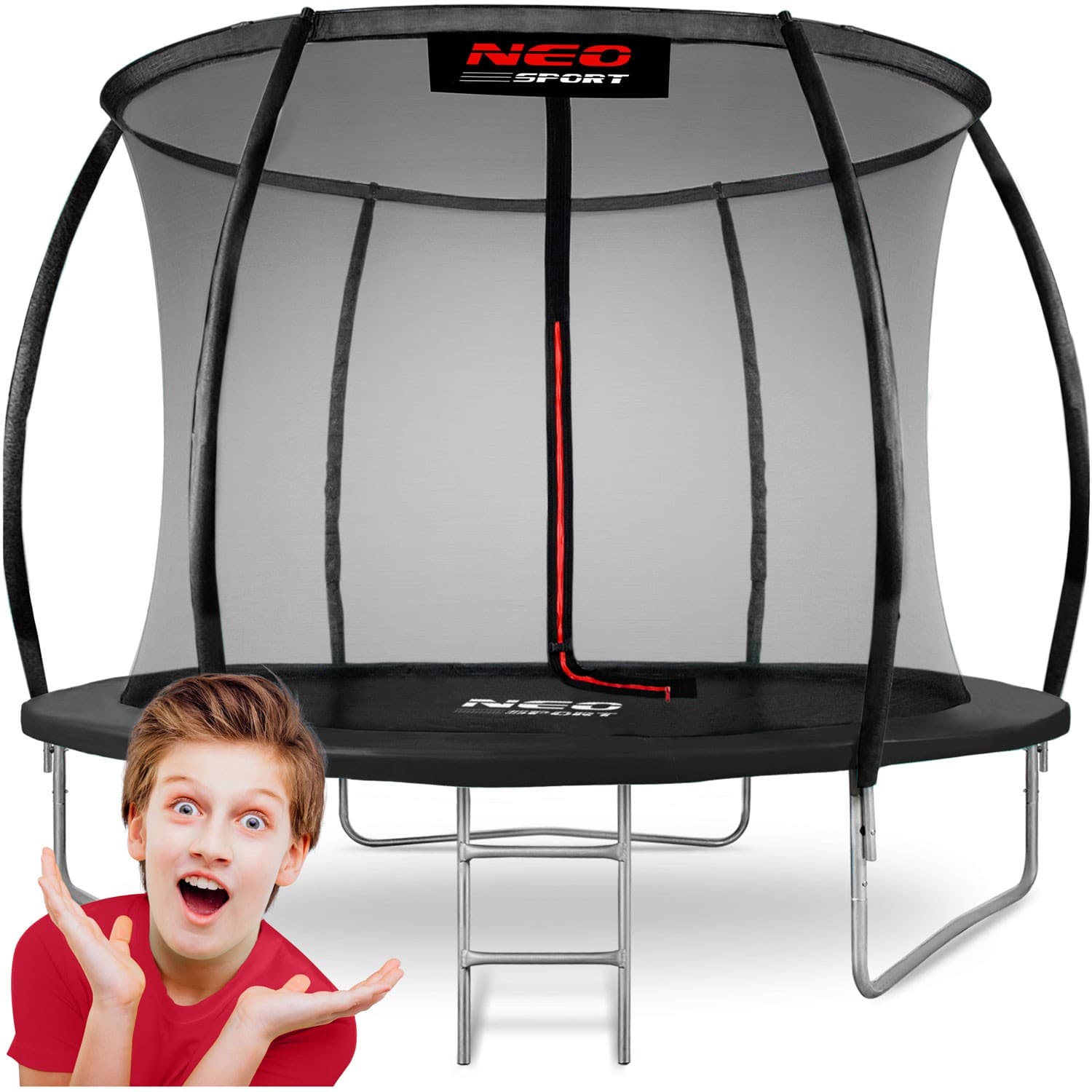 Neo-Sport 252 cm profiloitu pihatrampoliini sisäverkolla