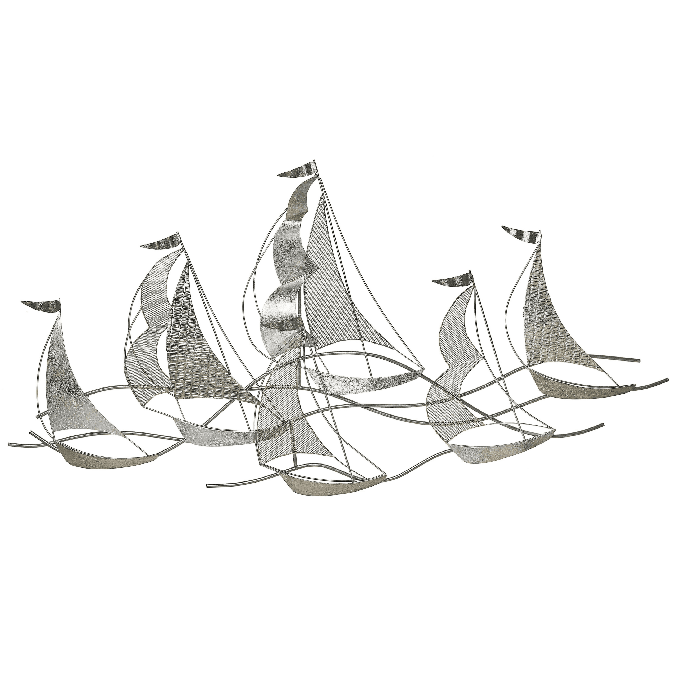 Seinäkoriste Laiva AMERICIUM metalli 67 cm Hopea