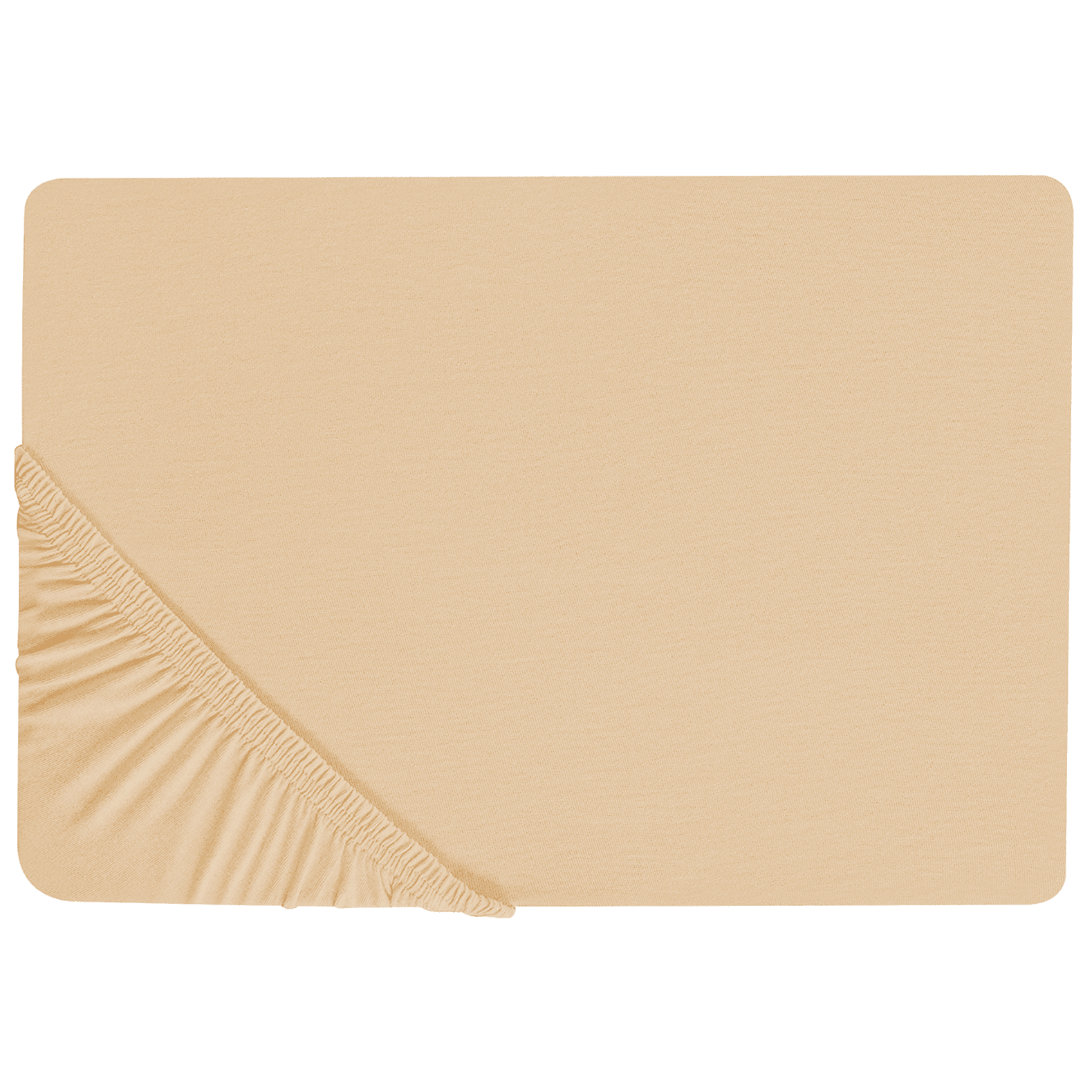 Muotoonommeltu lakana JANBU puuvilla 160 x 200 cm Hiekanbeige – Beliani