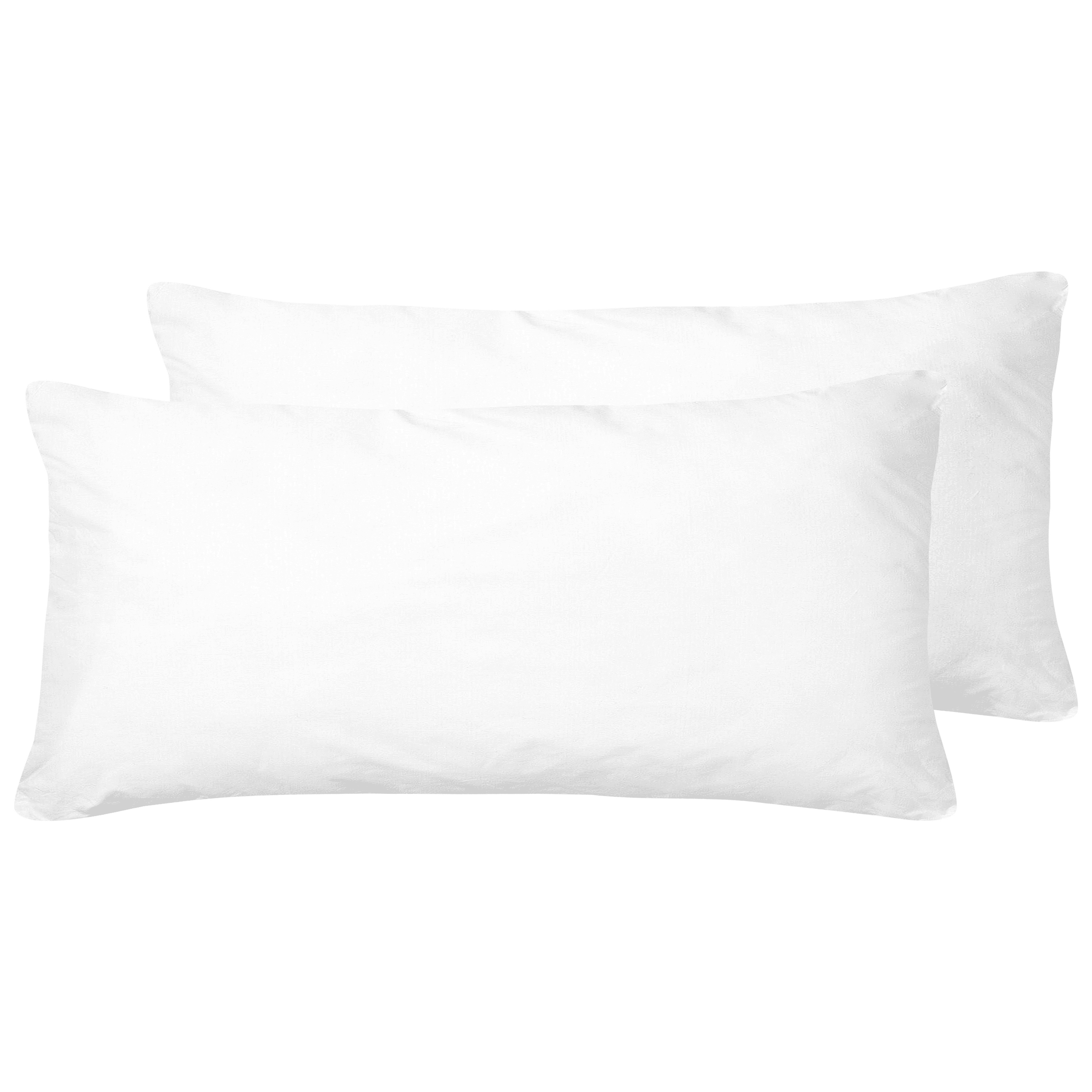Tyynysetti 2 kpl ERRIGAL Korkea mikrokuitu 40 x 80 cm Valkoinen – Beliani