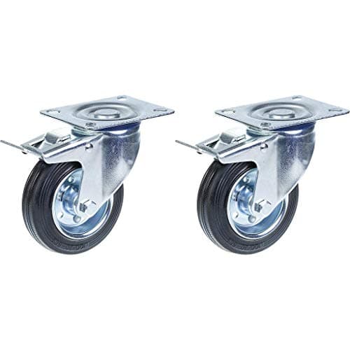 100mm 4 kumirengas, pyörivä jarrullinen, vahva 90kg kantavuus, 2 kpl:n sarja. – Parnells