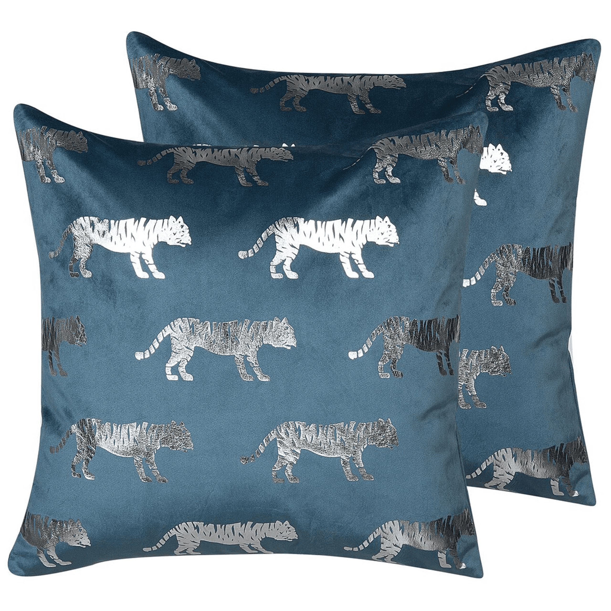 Koristetyynysetti 2 kpl BLUEBELL sametti 45 x 45 cm Sininen Eläinkuvio