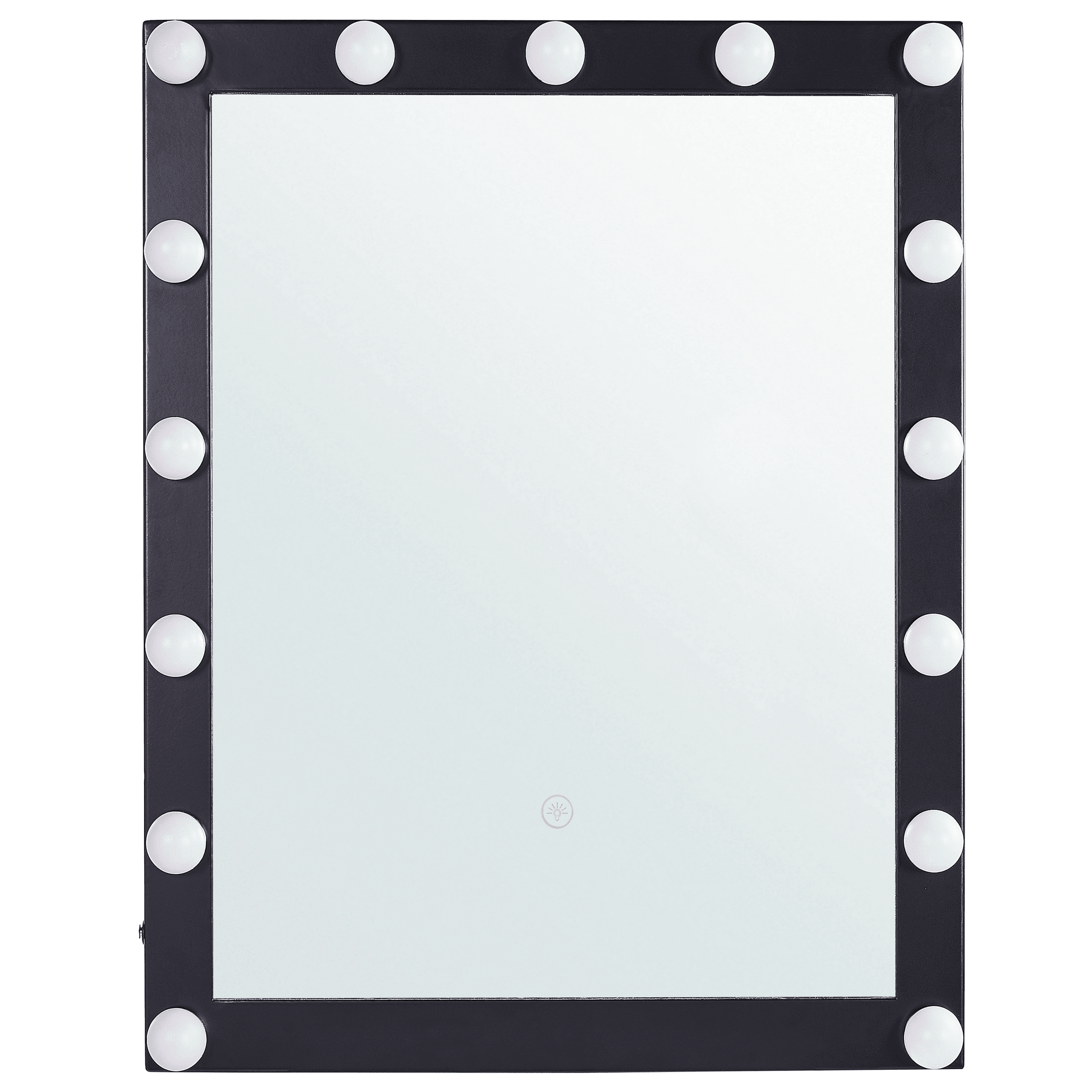 Kylpyhuoneen LED-peili ODENAS 50 cm 60 cm Musta – Beliani