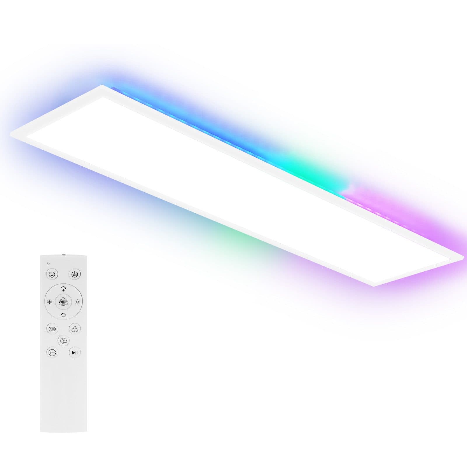 NETTLIFE LED - paneeli 120 x 30 cm, himmennettävä, litteä kattovalaisin, RGB - väriä vaihtava, kaukosäätimellä, 36 W, 3000 K -6500 K – Nettlife