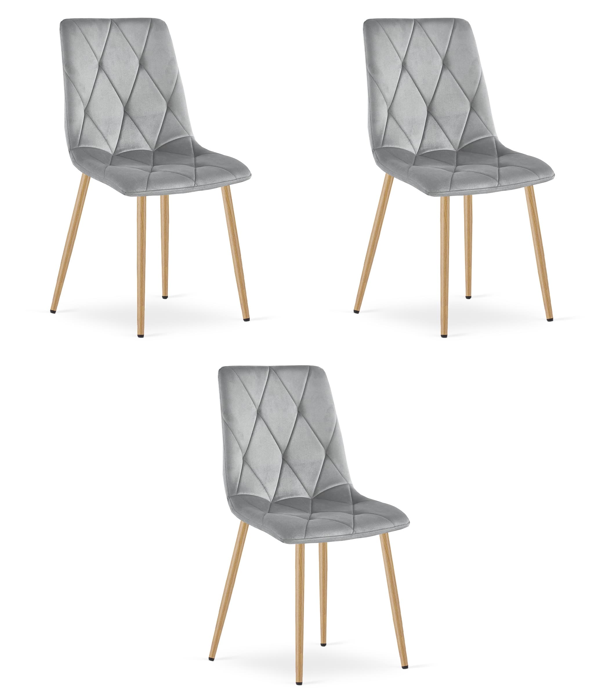 LIBRA-tuoli, vaaleanharmaa sametti, puunväriset jalat (3 kpl) – Leobert
