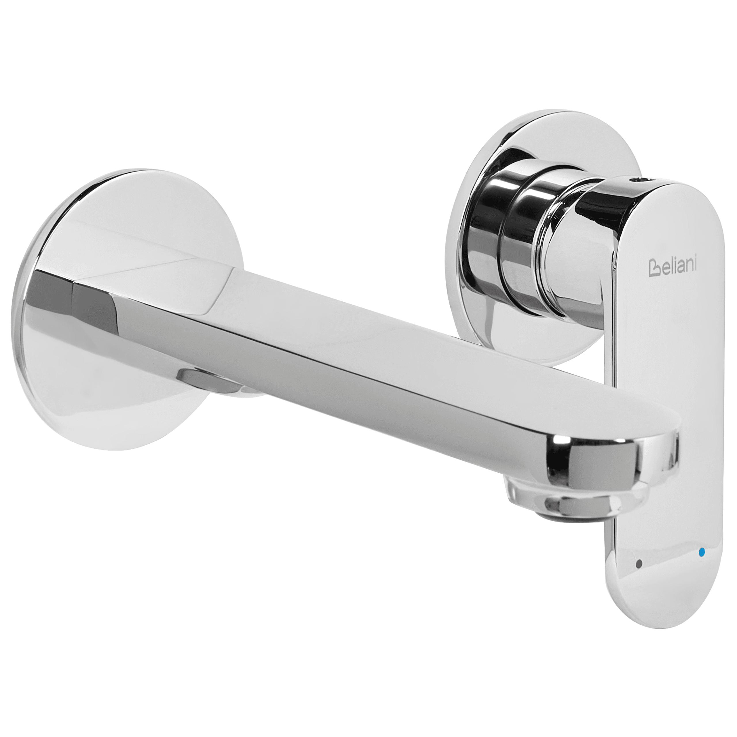 Seinään kiinnitettävä pesuallashana GUATAVIA messinki Hopea