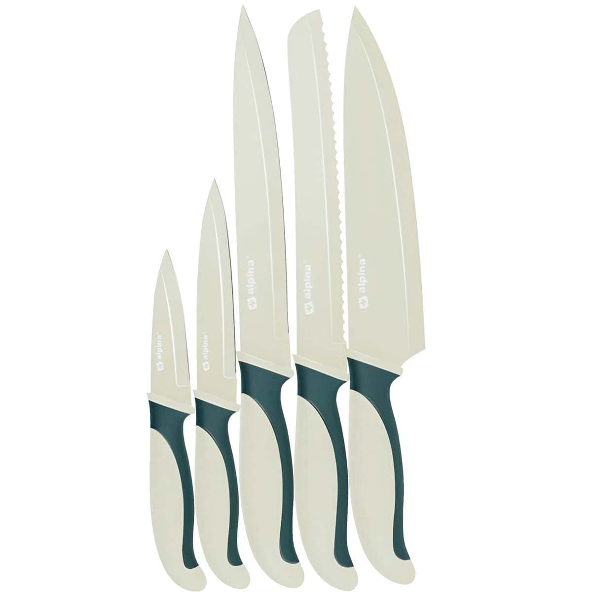 5 Keittiöveitsen Setti Ruostumatonta Terästä Liukumattomat Terät