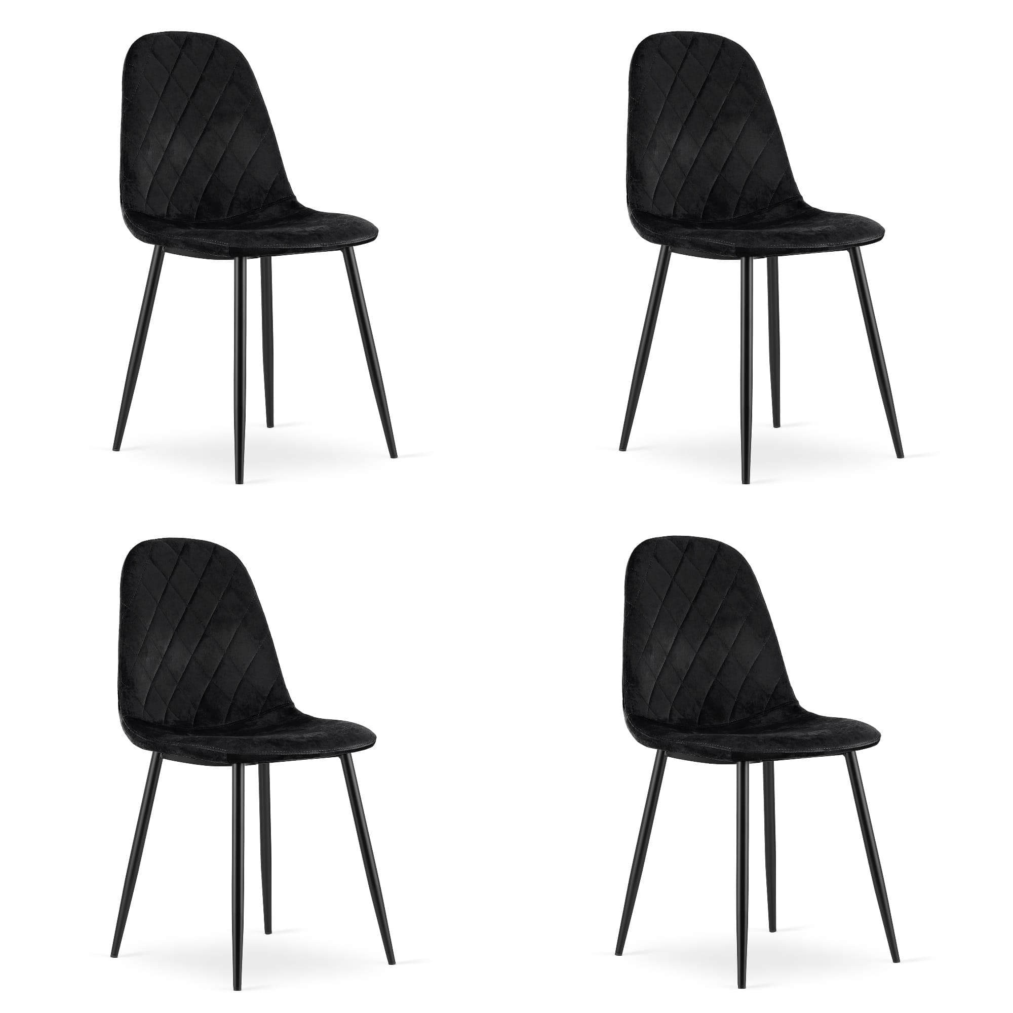 ASTI-tuoli, musta sametti (4 kpl) – Leobert