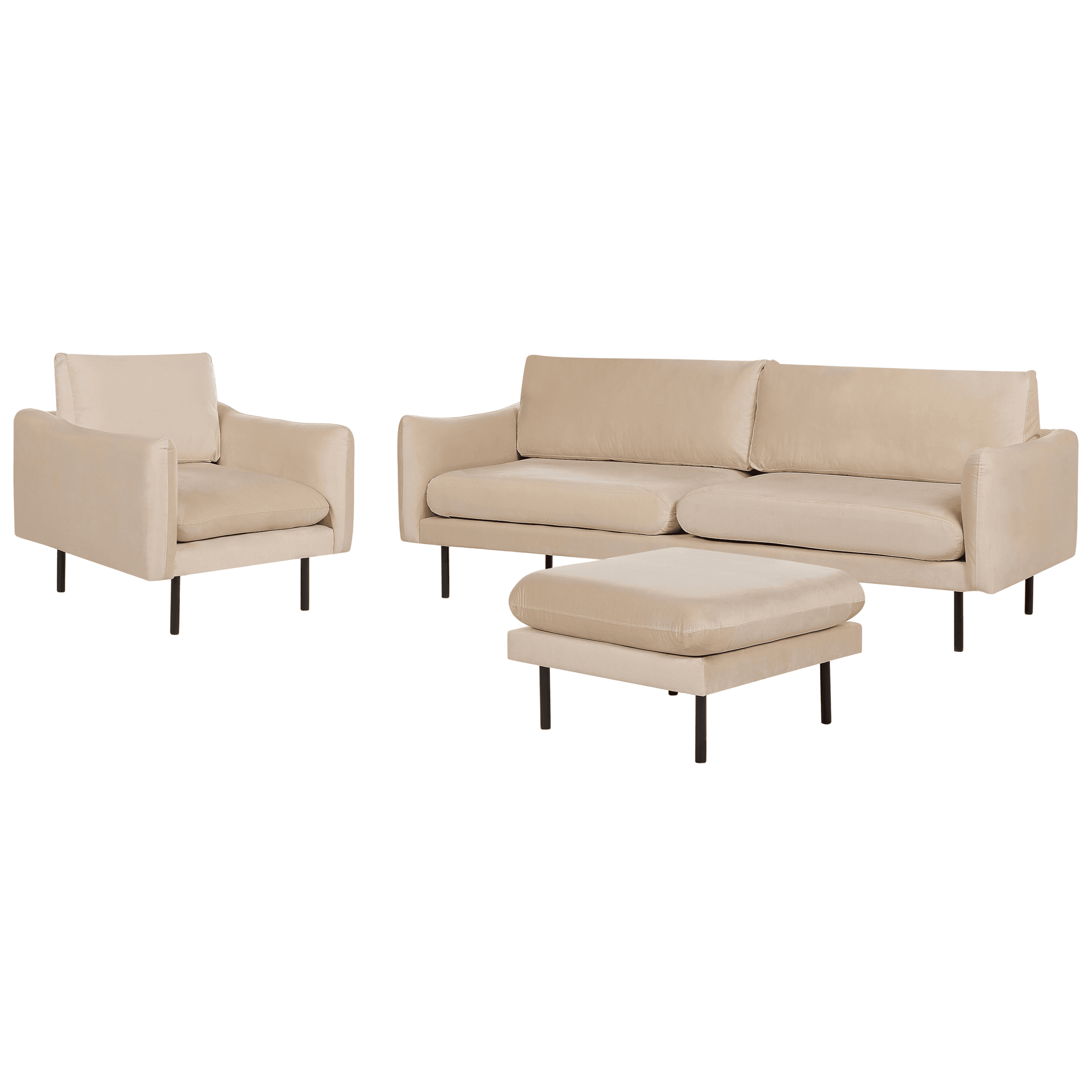 Sohvaryhmä 5-istuttava VINTERBRO sametti Beige ja rahi