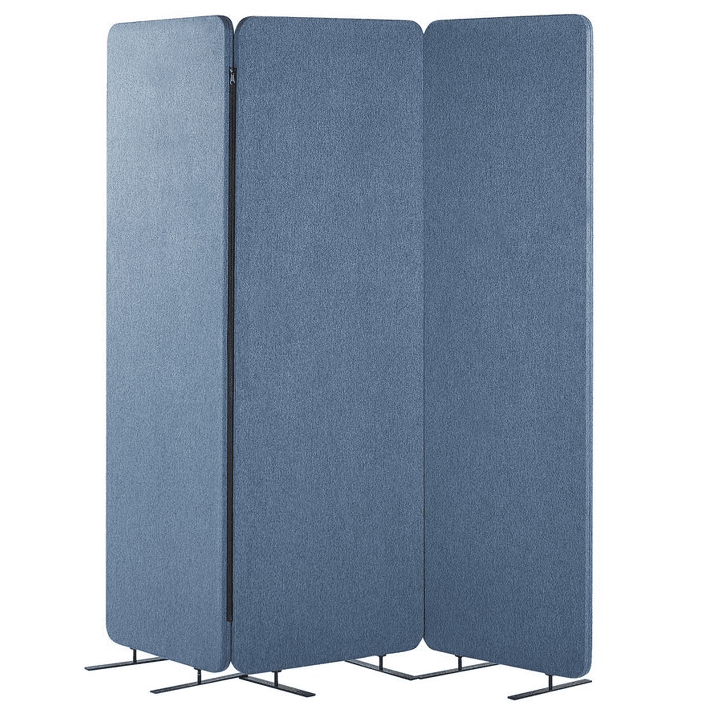 Akustinen tilanjakaja 3 paneelia STANDI Sininen 184 cm 184 cm – Beliani