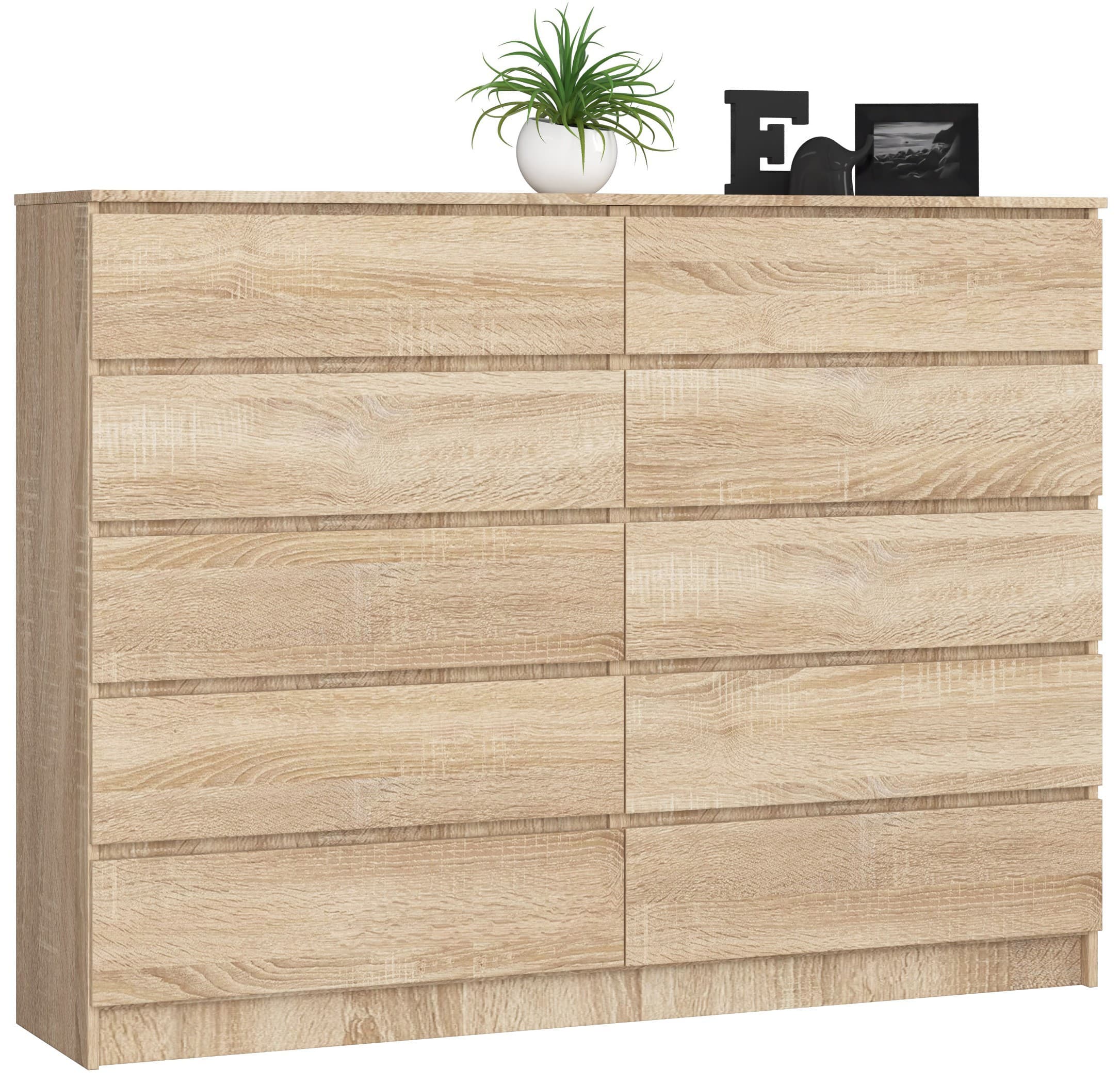 Akord Lipasto 10 laatikkoa Sonoma-tammi 160x40x121