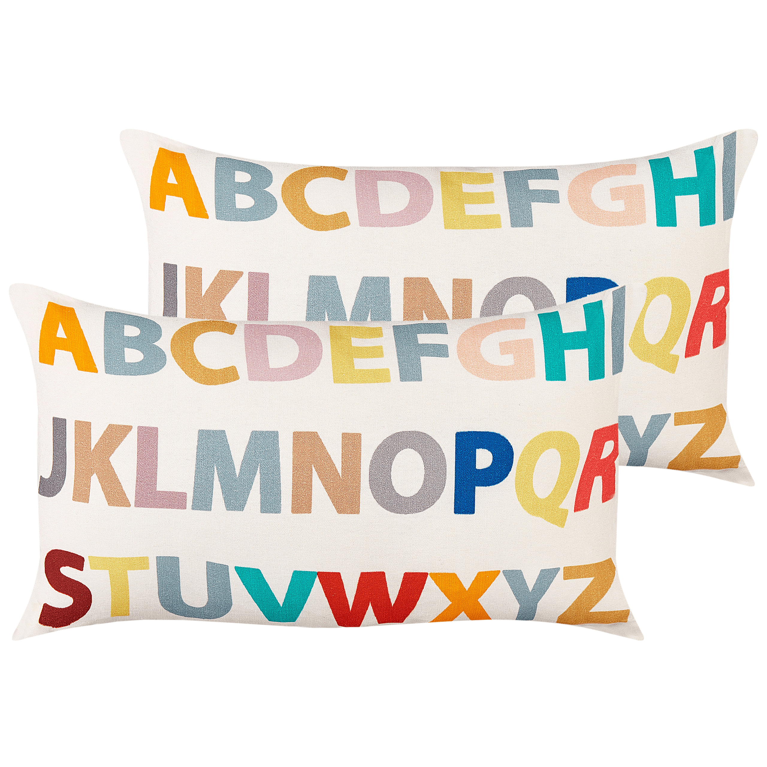 Koristetyynysetti 2 kpl ASARUM puuvilla 30 x 50 cm Monivärinen – Beliani